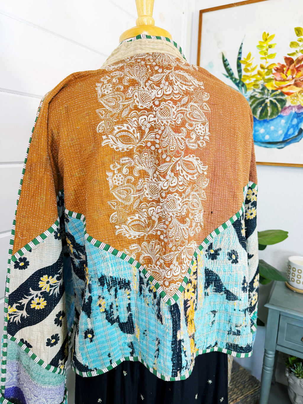 Patchwork Kantha Jacket – Quilted Reversible Blanket Coat