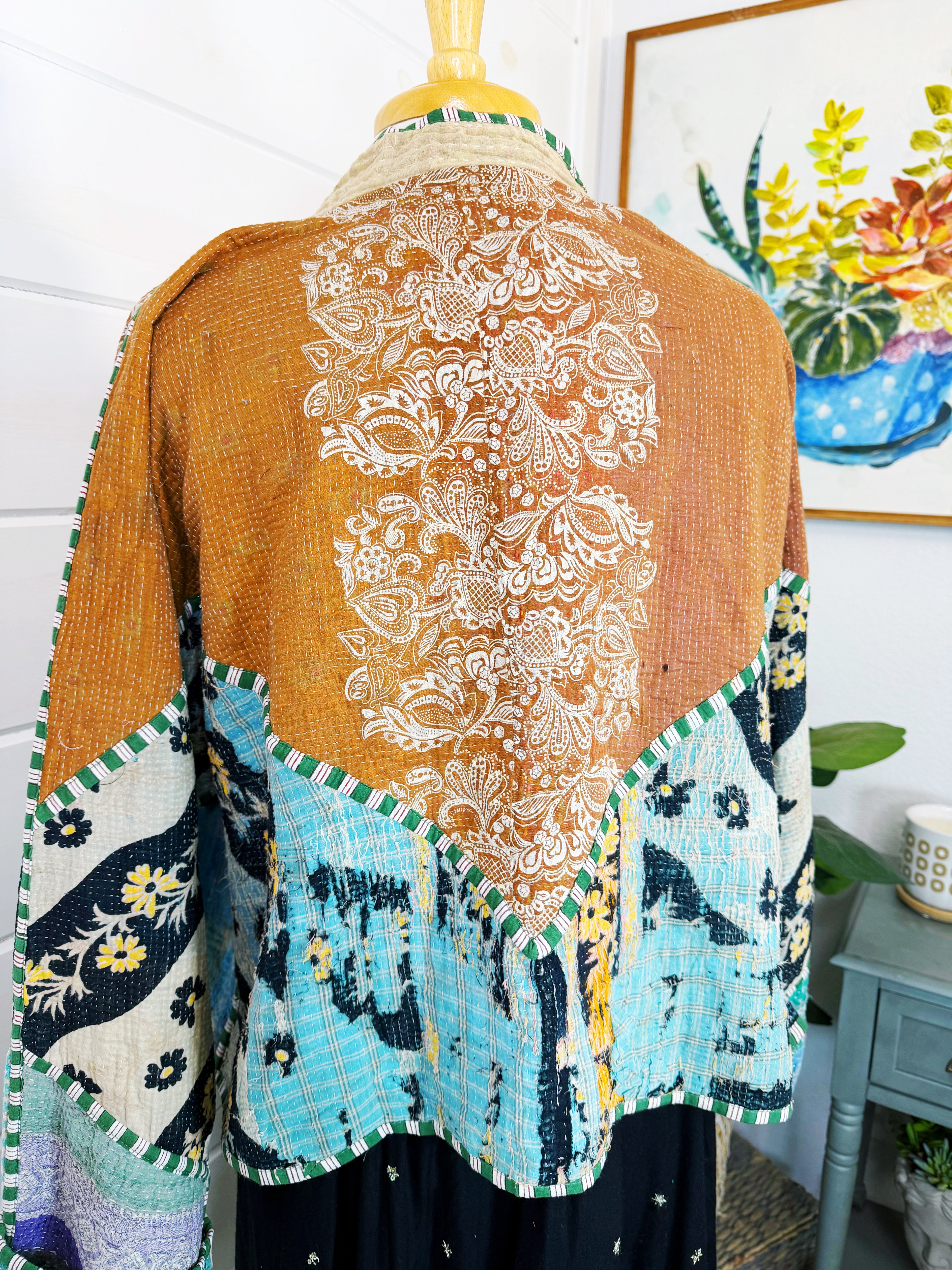 Patchwork Kantha Jacket – Quilted Reversible Blanket Coat