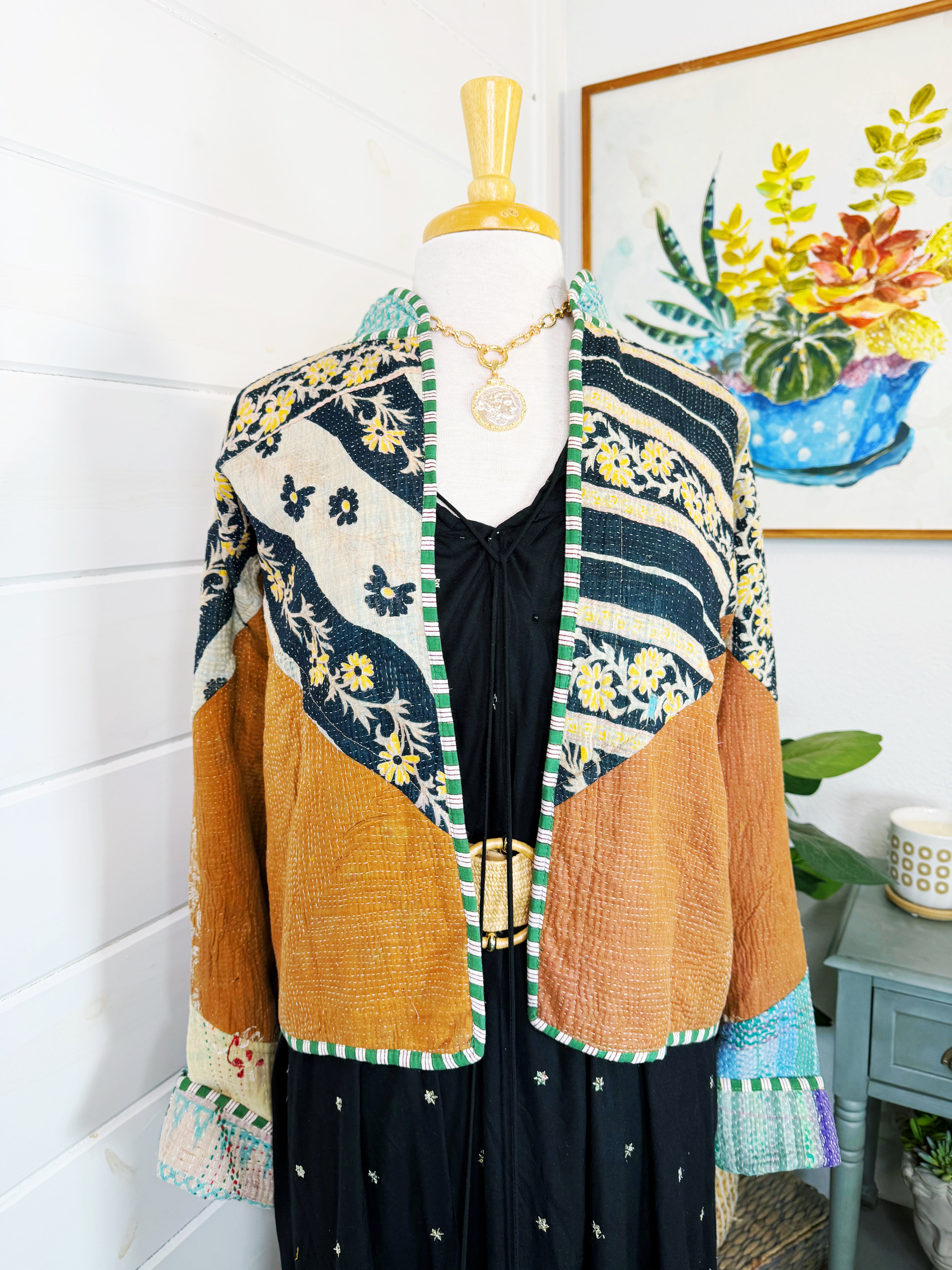 Patchwork Kantha Jacket – Quilted Reversible Blanket Coat