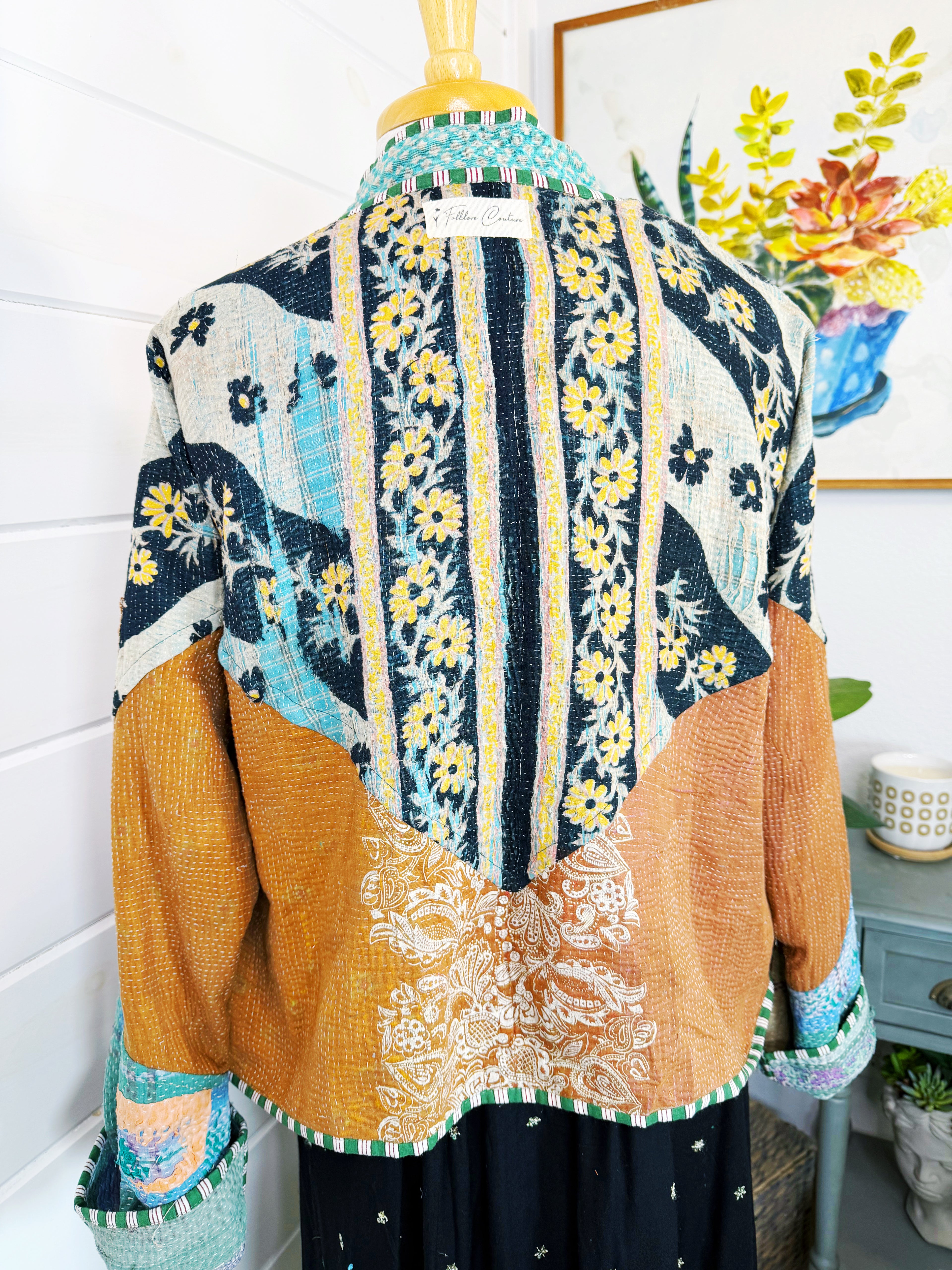 Patchwork Kantha Jacket – Quilted Reversible Blanket Coat