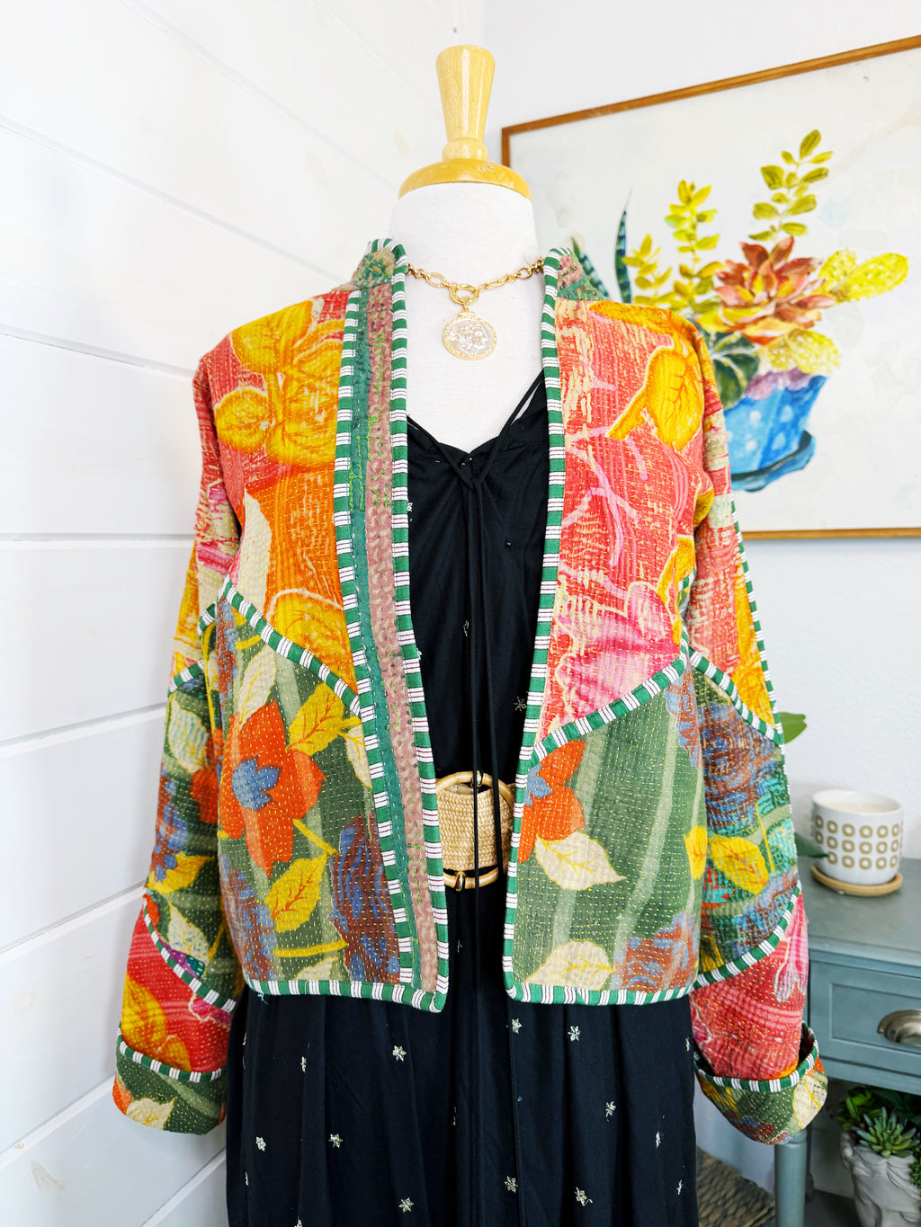 Patchwork Kantha Jacket – Quilted Reversible Blanket Coat