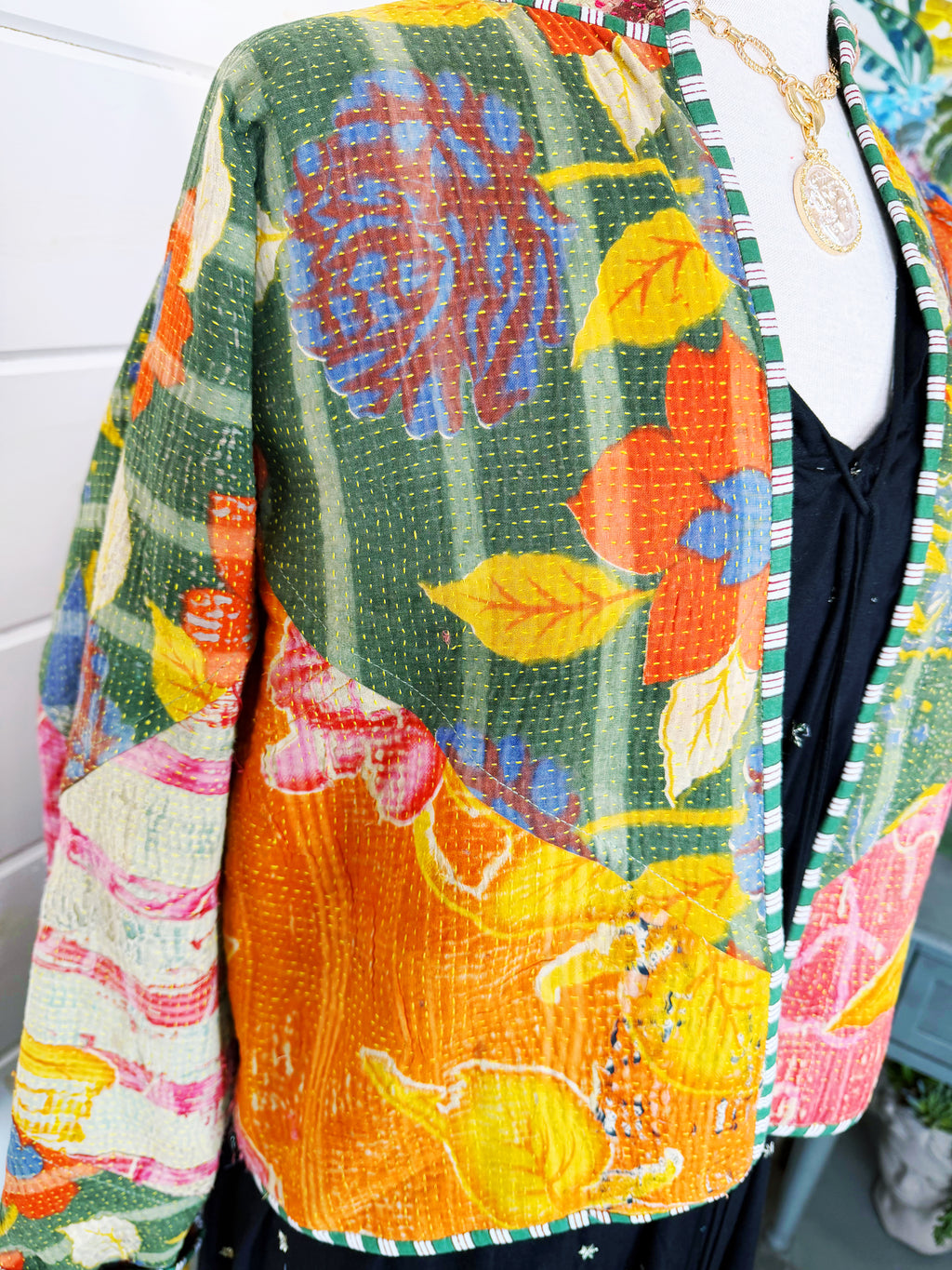 Patchwork Kantha Jacket – Quilted Reversible Blanket Coat