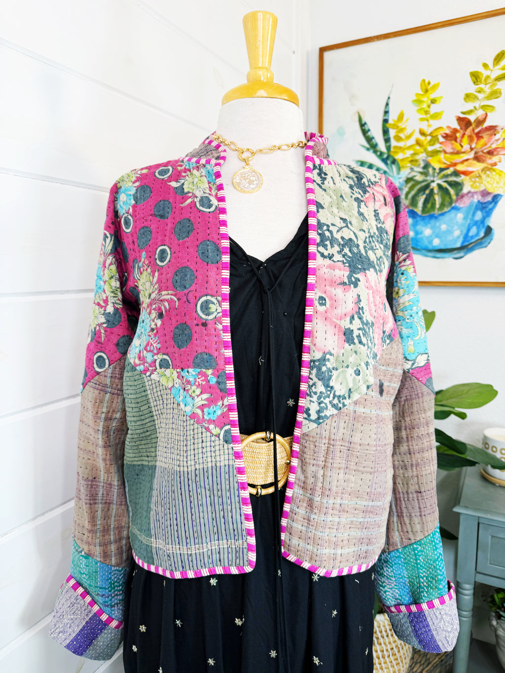 Patchwork Kantha Jacket – Quilted Reversible Blanket Coat