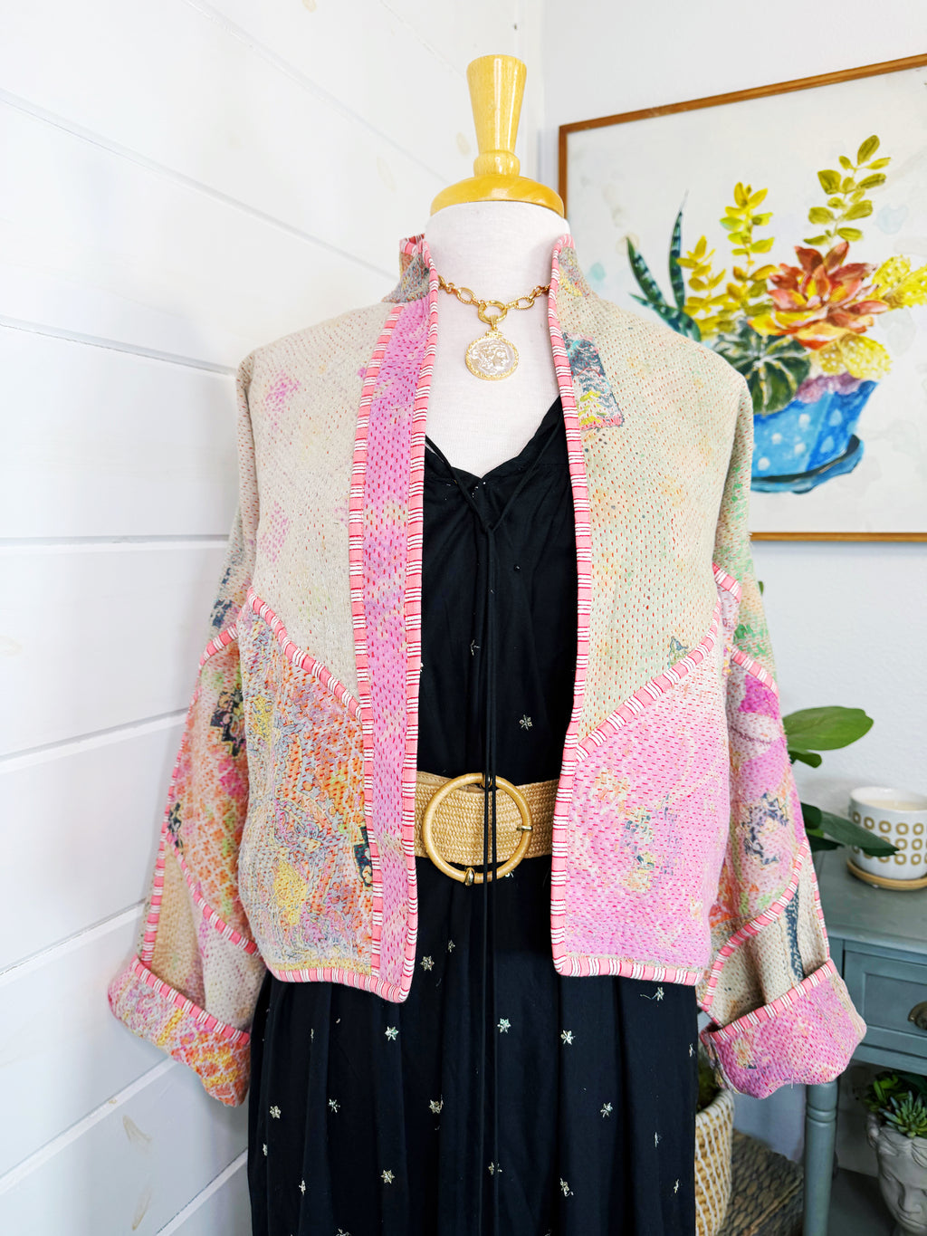 Patchwork Kantha Jacket – Quilted Reversible Blanket Coat