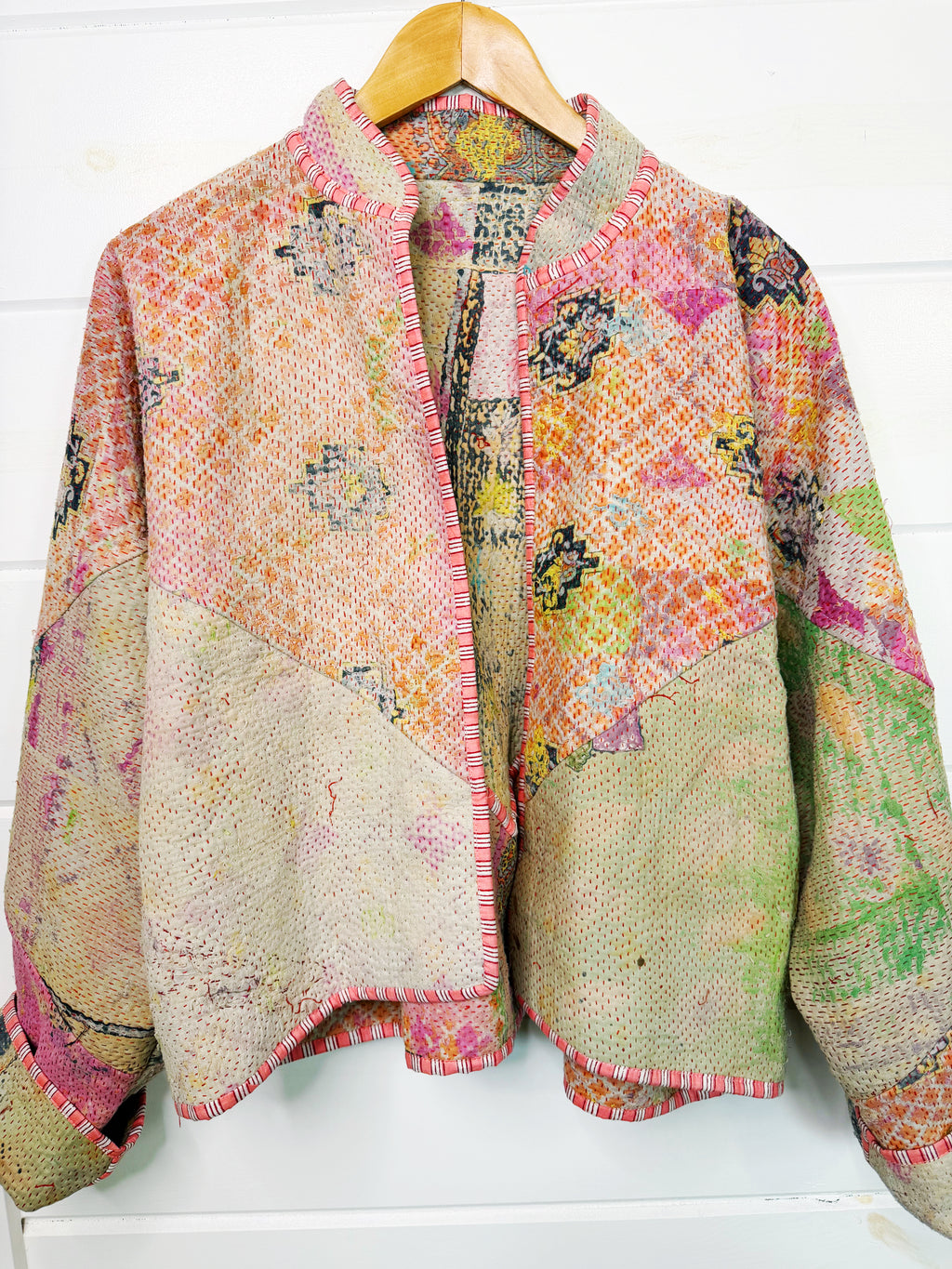 Patchwork Kantha Jacket – Quilted Reversible Blanket Coat