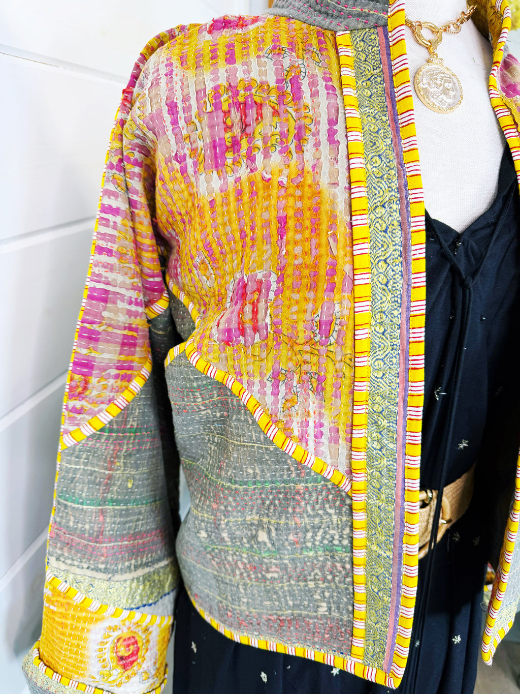 Patchwork Kantha Jacket – Quilted Reversible Blanket Coat