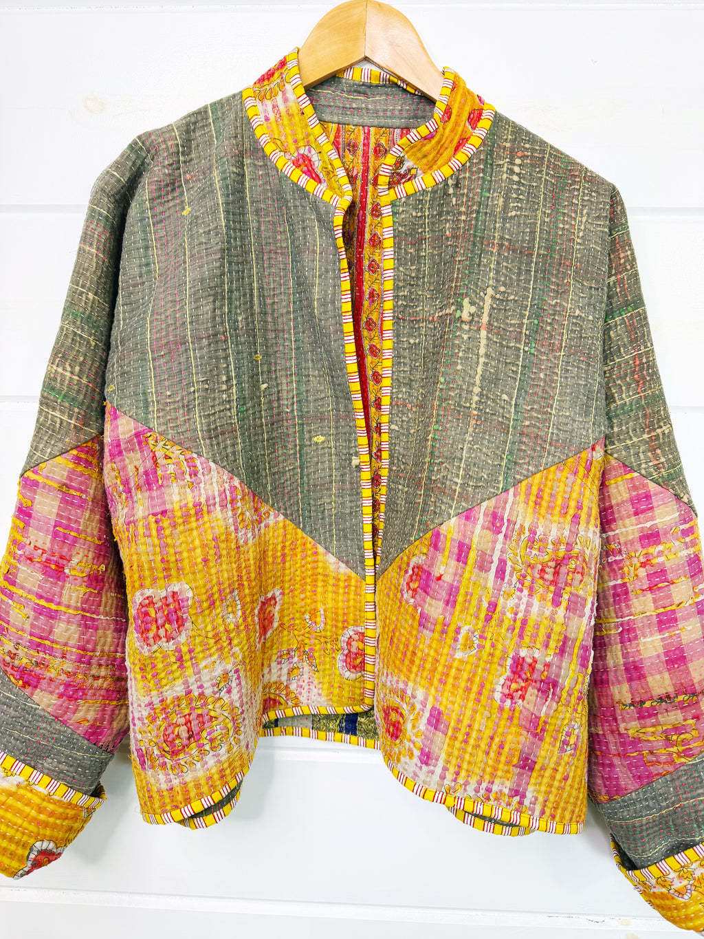 Patchwork Kantha Jacket – Quilted Reversible Blanket Coat