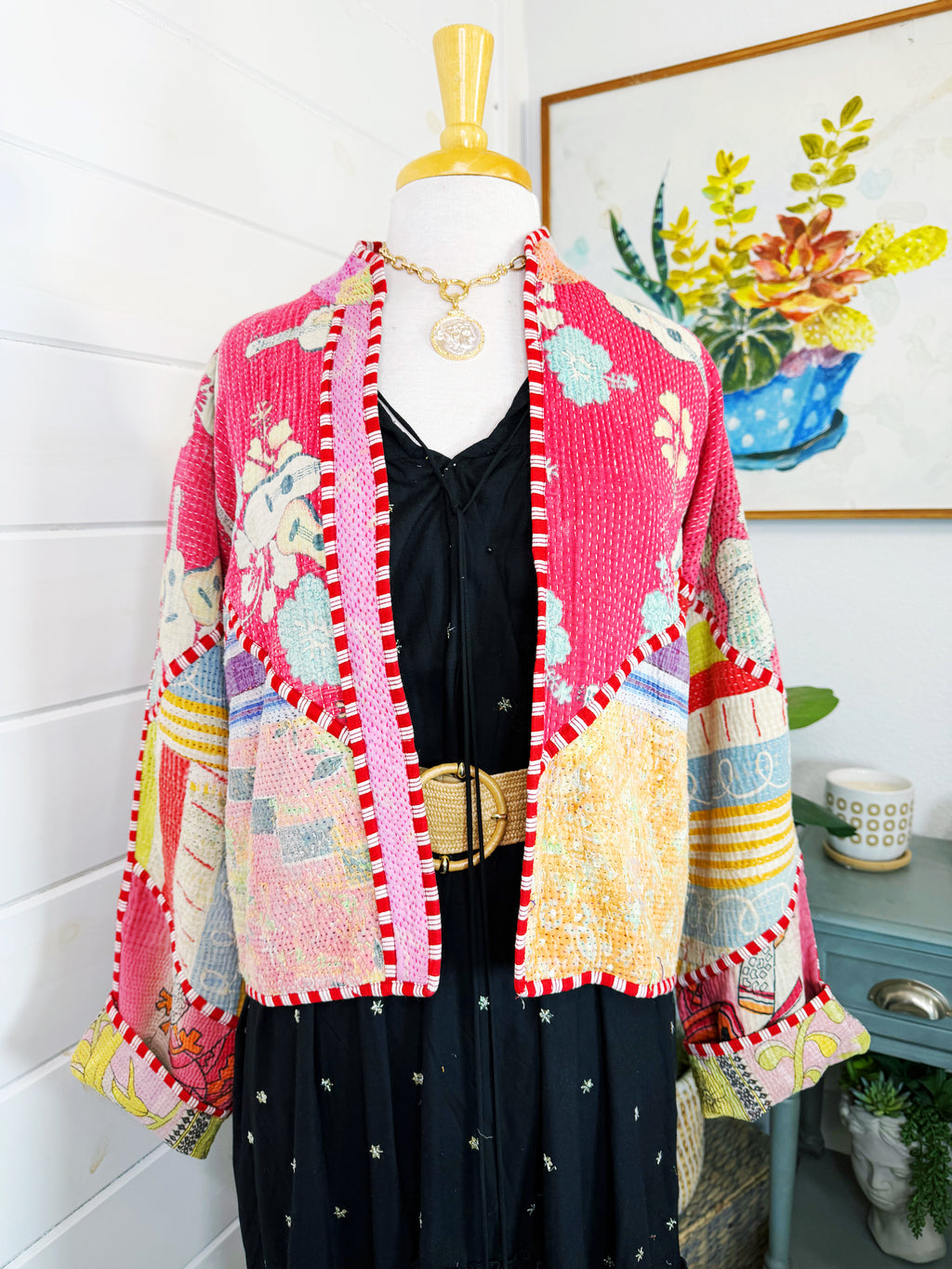 Patchwork Kantha Jacket – Quilted Reversible Blanket Coat