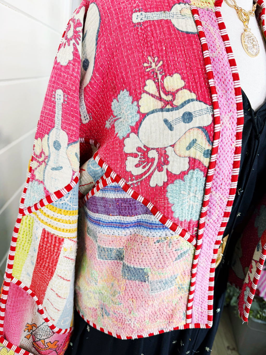 Patchwork Kantha Jacket – Quilted Reversible Blanket Coat