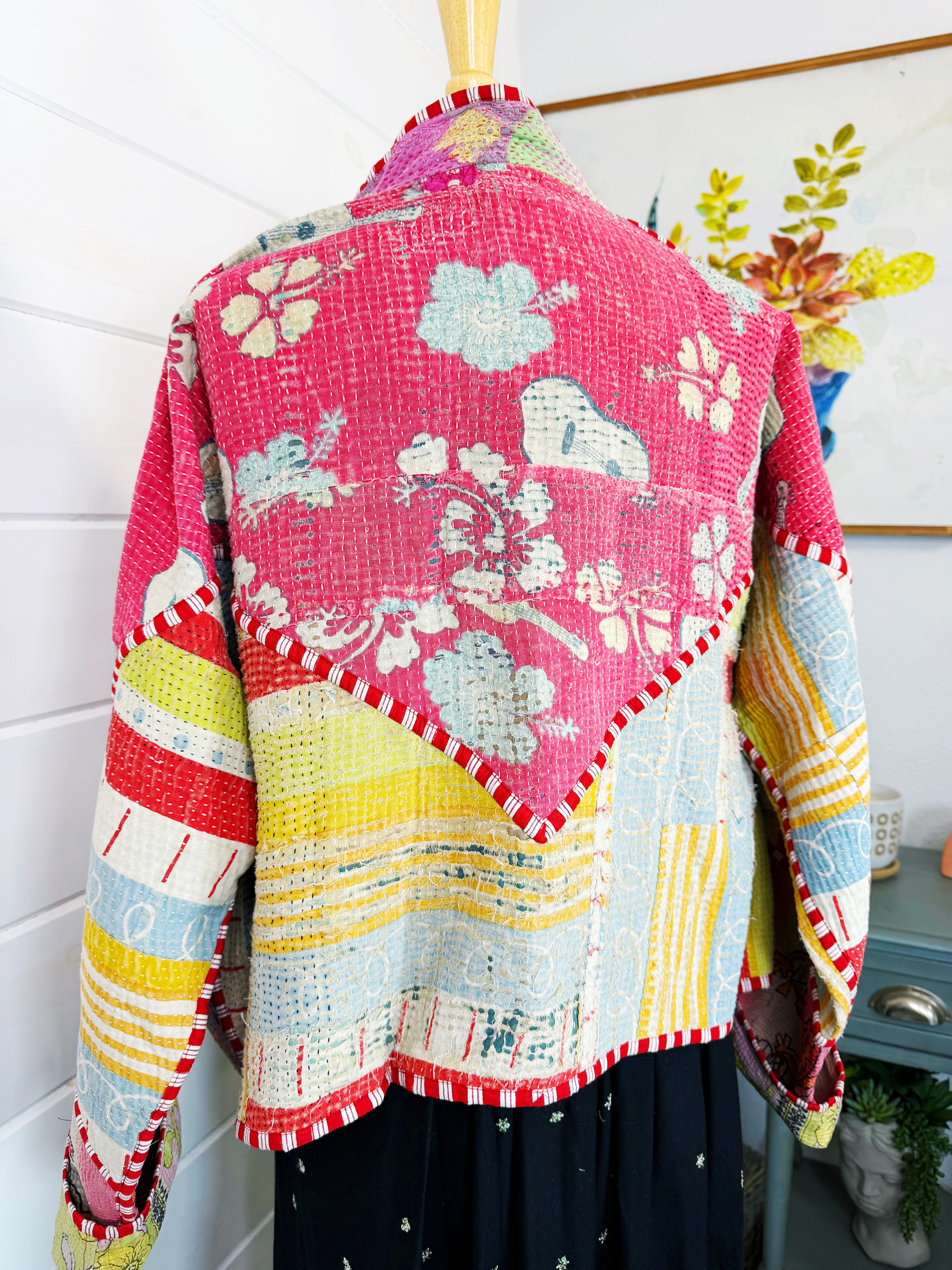 Patchwork Kantha Jacket – Quilted Reversible Blanket Coat
