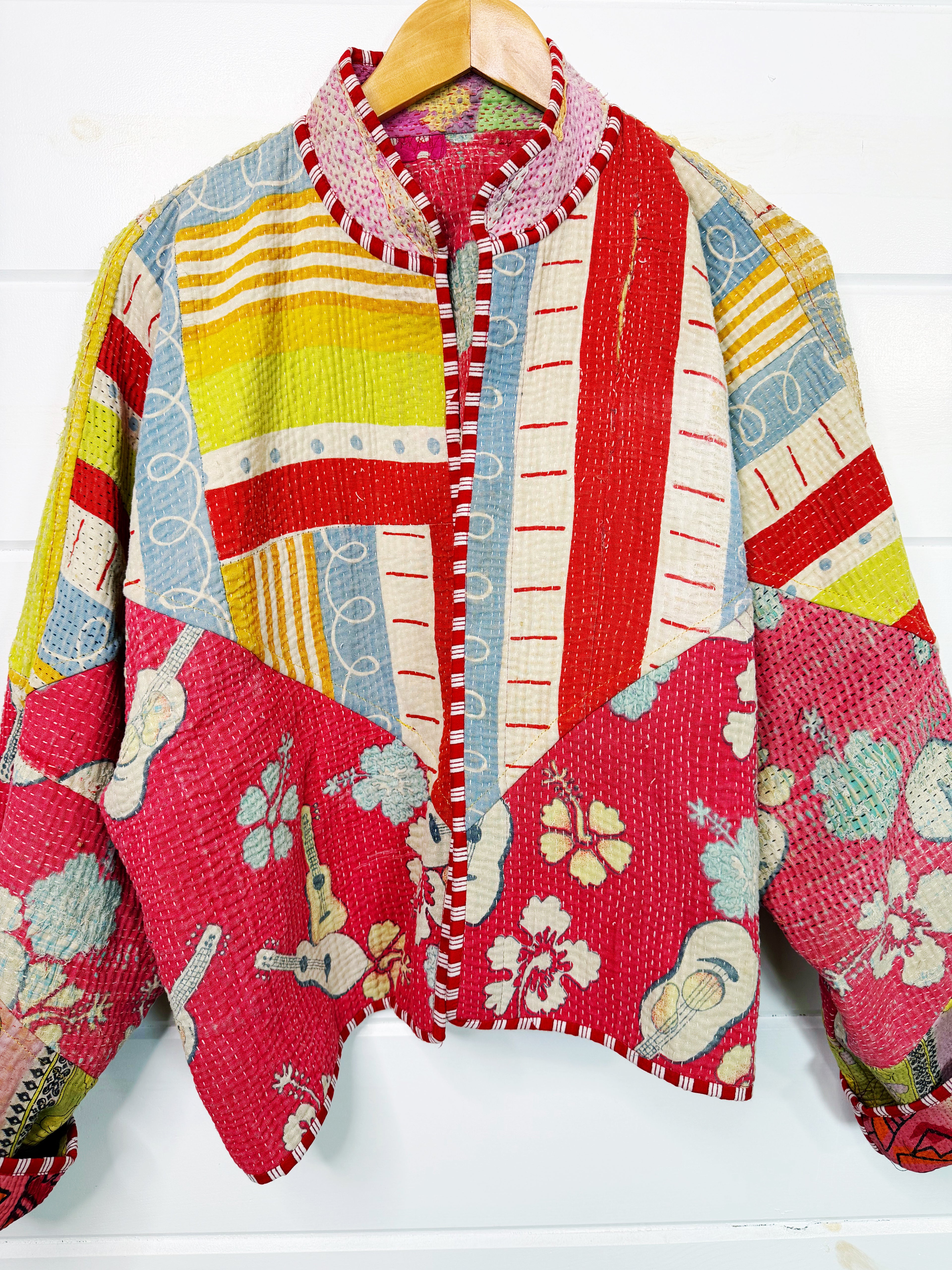 Patchwork Kantha Jacket – Quilted Reversible Blanket Coat