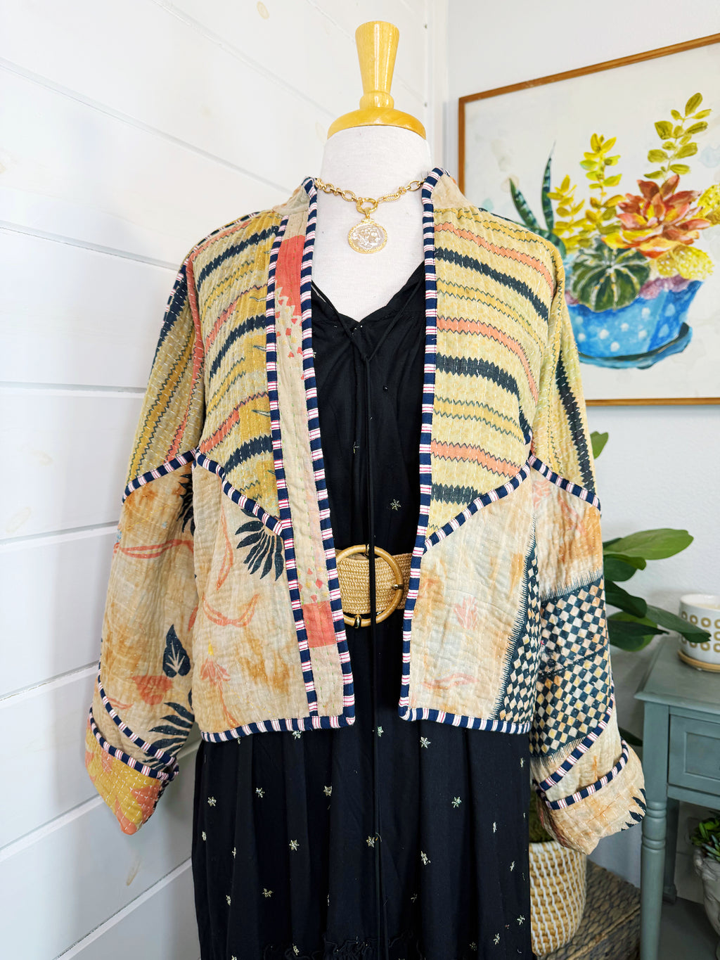 Patchwork Kantha Jacket – Quilted Reversible Blanket Coat