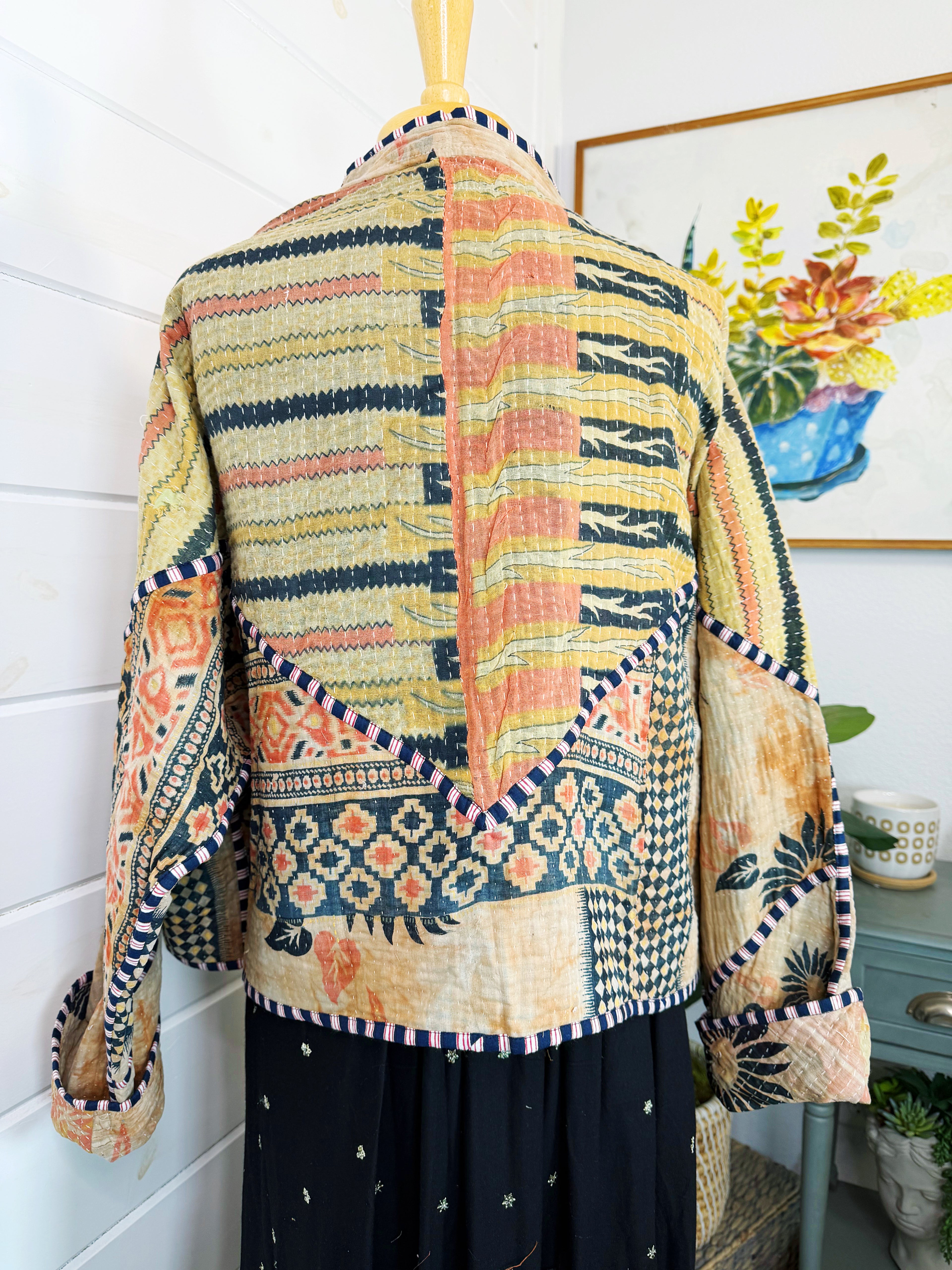 Patchwork Kantha Jacket – Quilted Reversible Blanket Coat