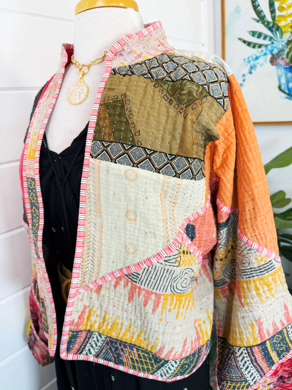 Patchwork Kantha Jacket – Quilted Reversible Blanket Coat