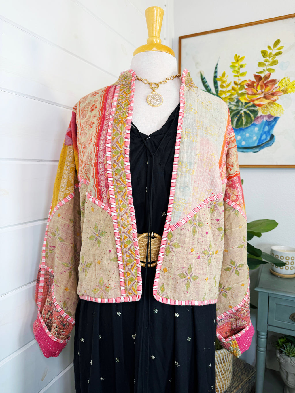 Patchwork Kantha Jacket – Quilted Reversible Blanket Coat