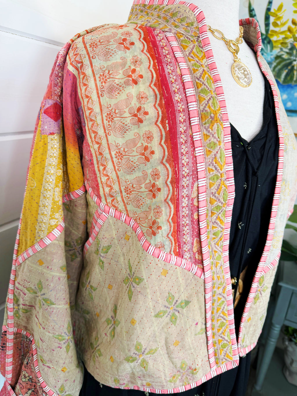 Patchwork Kantha Jacket – Quilted Reversible Blanket Coat
