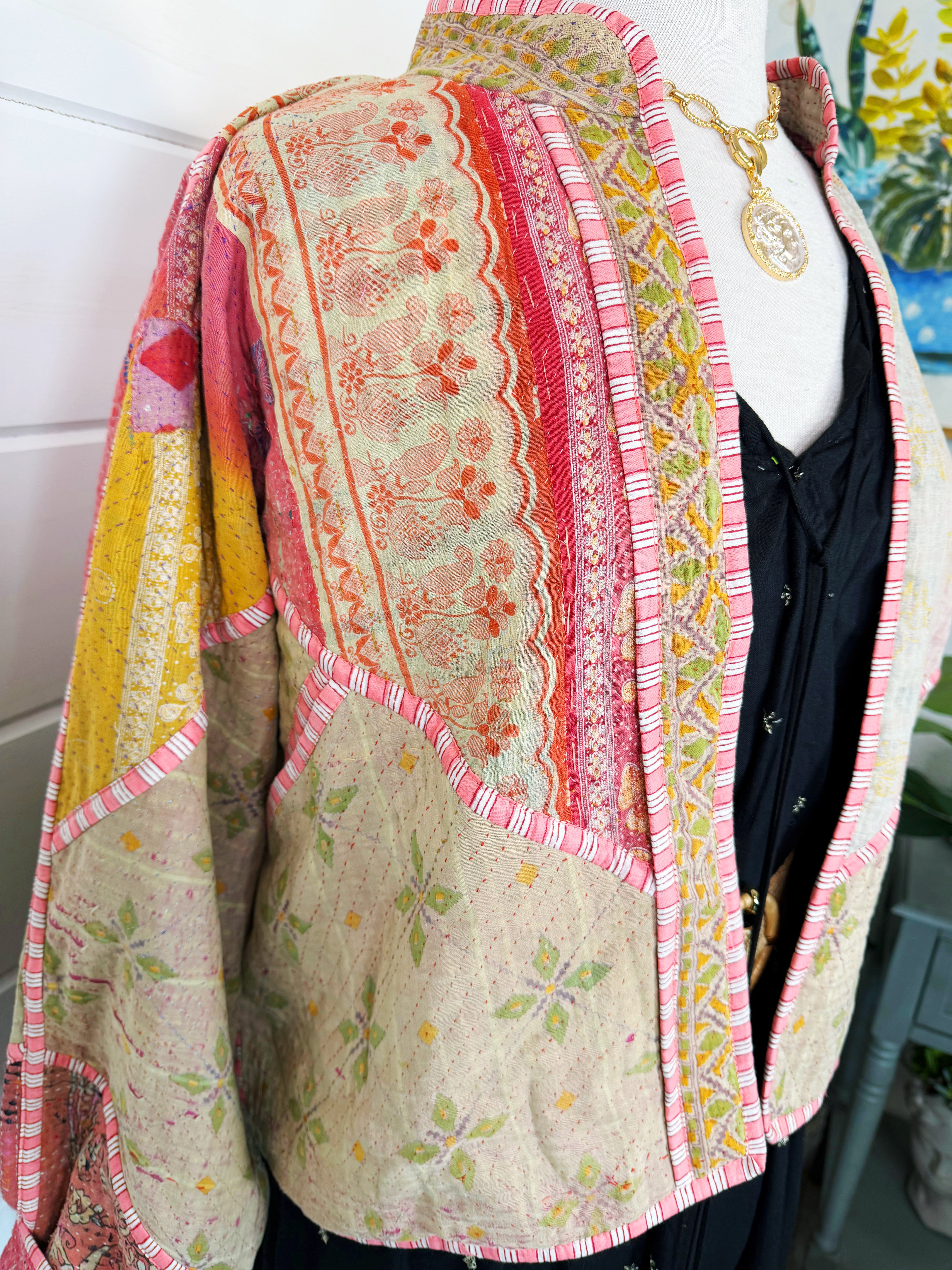 Patchwork Kantha Jacket – Quilted Reversible Blanket Coat