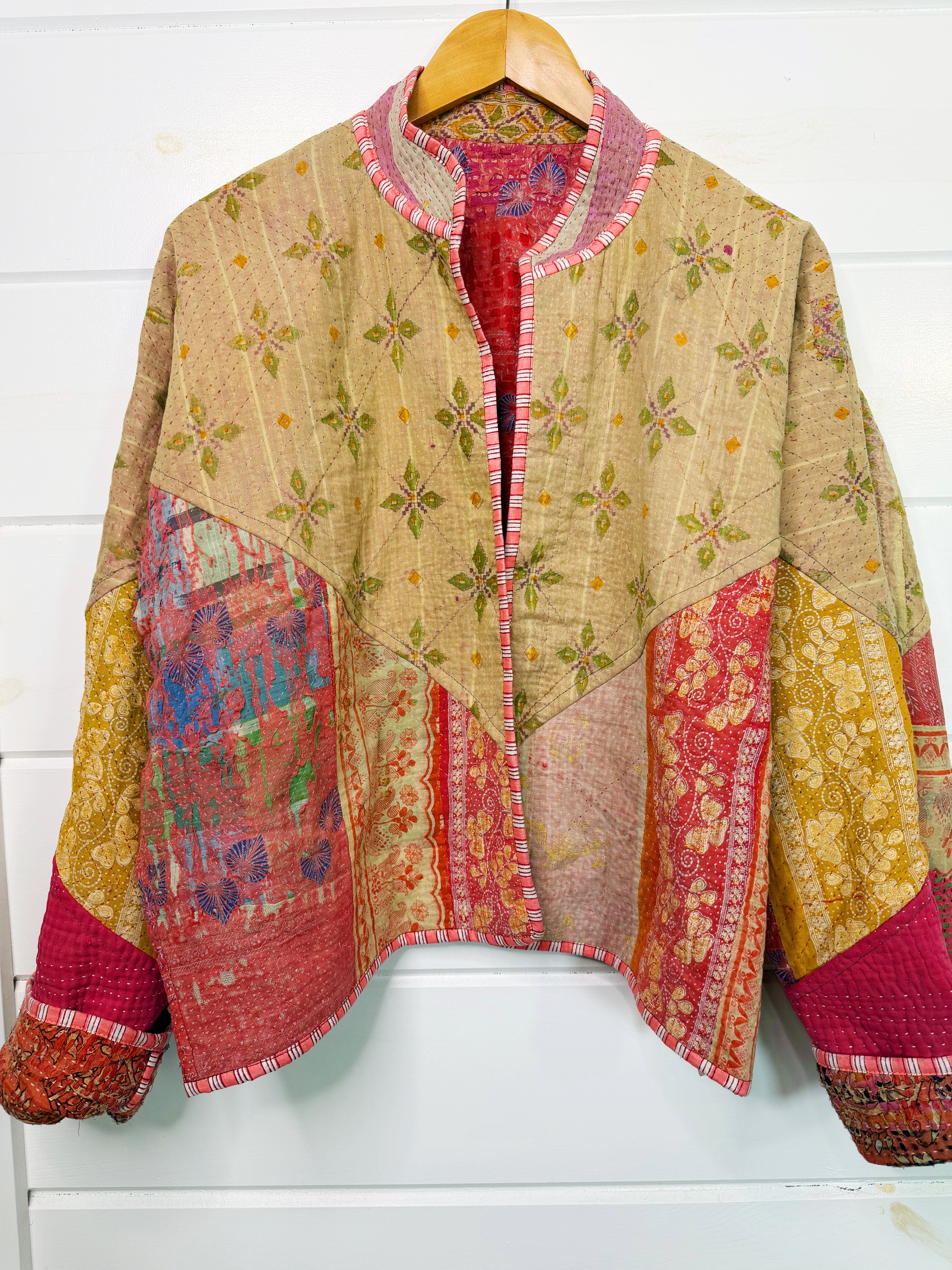Patchwork Kantha Jacket – Quilted Reversible Blanket Coat