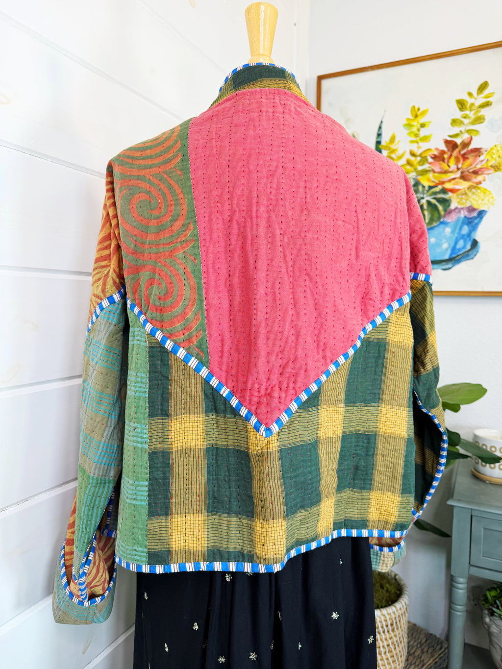 Patchwork Kantha Jacket – Quilted Reversible Blanket Coat
