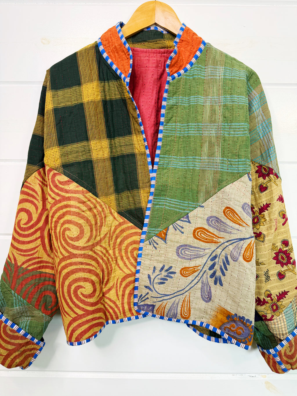 Patchwork Kantha Jacket – Quilted Reversible Blanket Coat