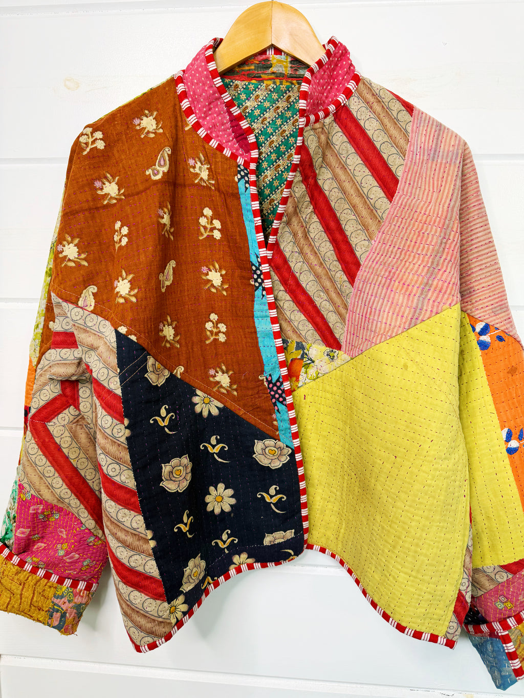 Patchwork Kantha Jacket – Quilted Reversible Blanket Coat