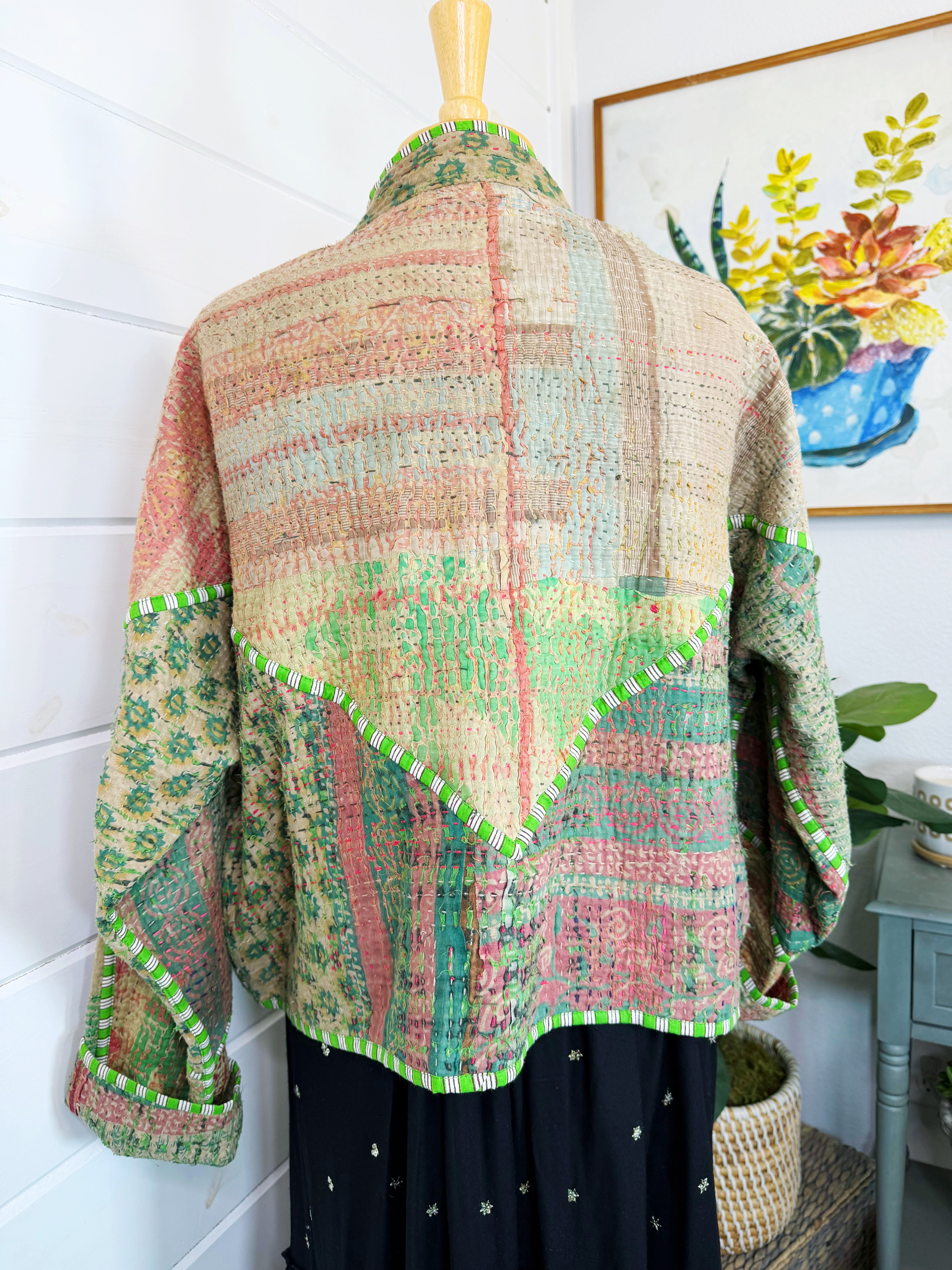 Patchwork Kantha Jacket – Quilted Reversible Blanket Coat