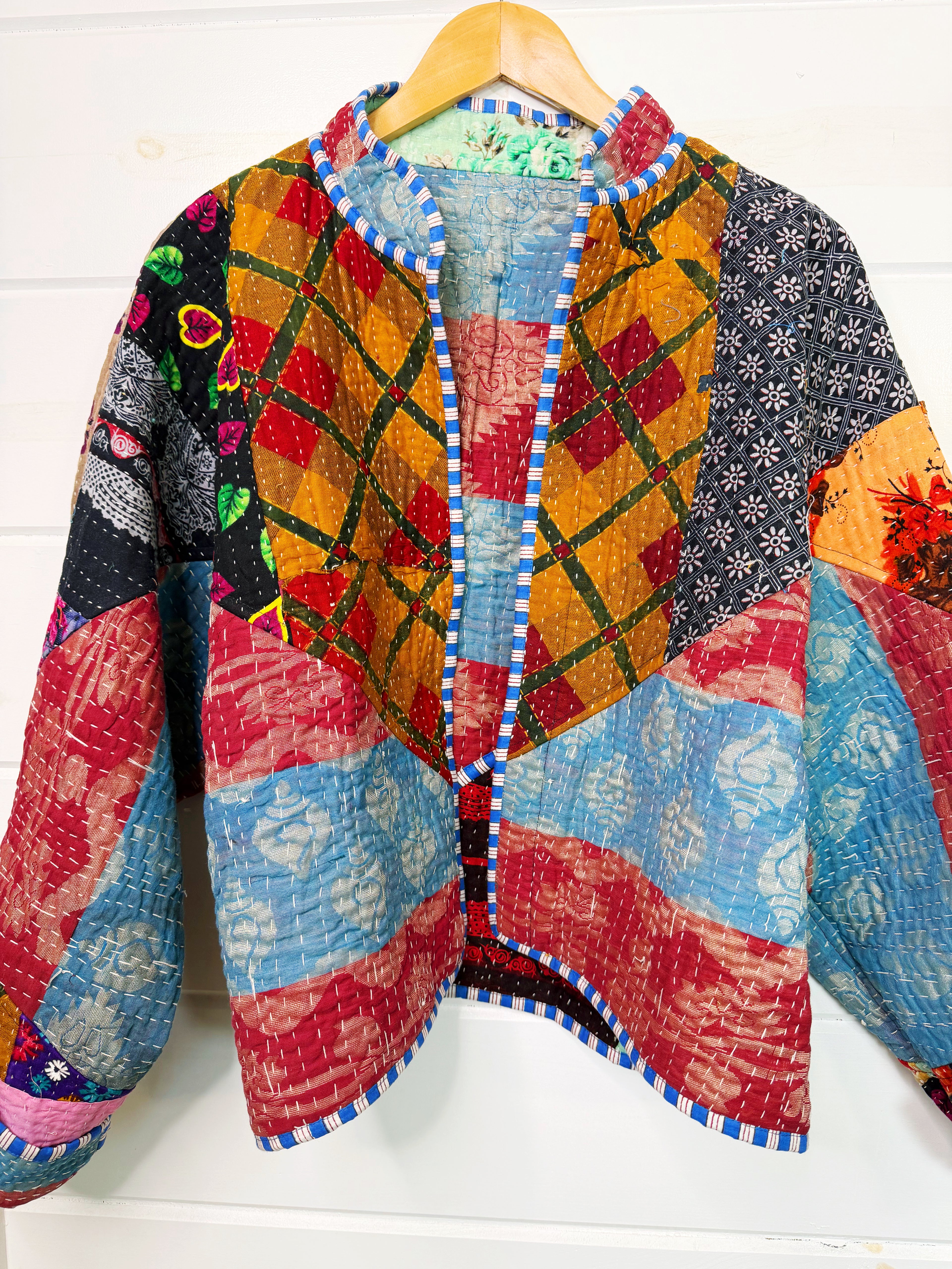 Patchwork Kantha Jacket – Quilted Reversible Blanket Coat