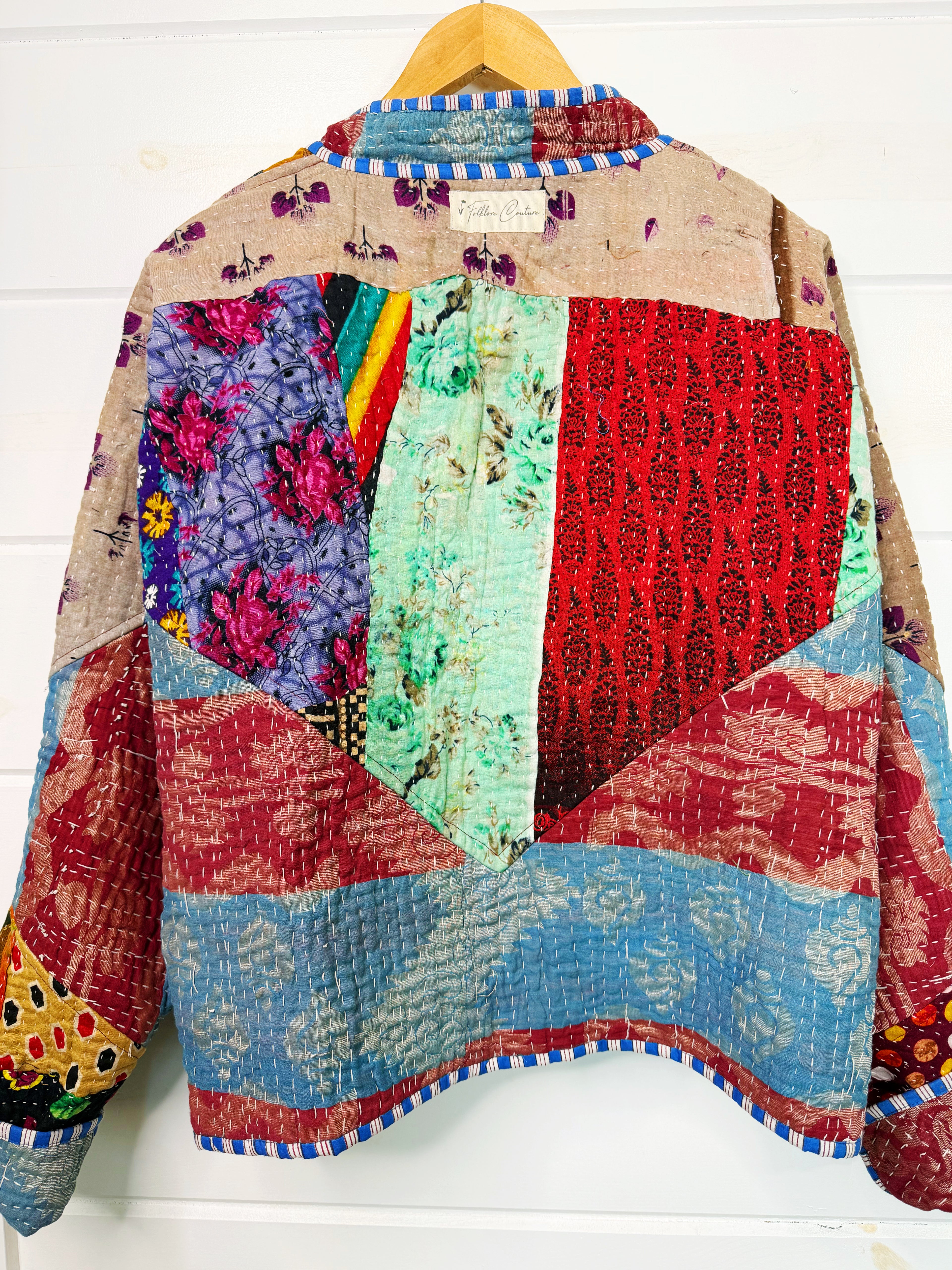 Patchwork Kantha Jacket – Quilted Reversible Blanket Coat