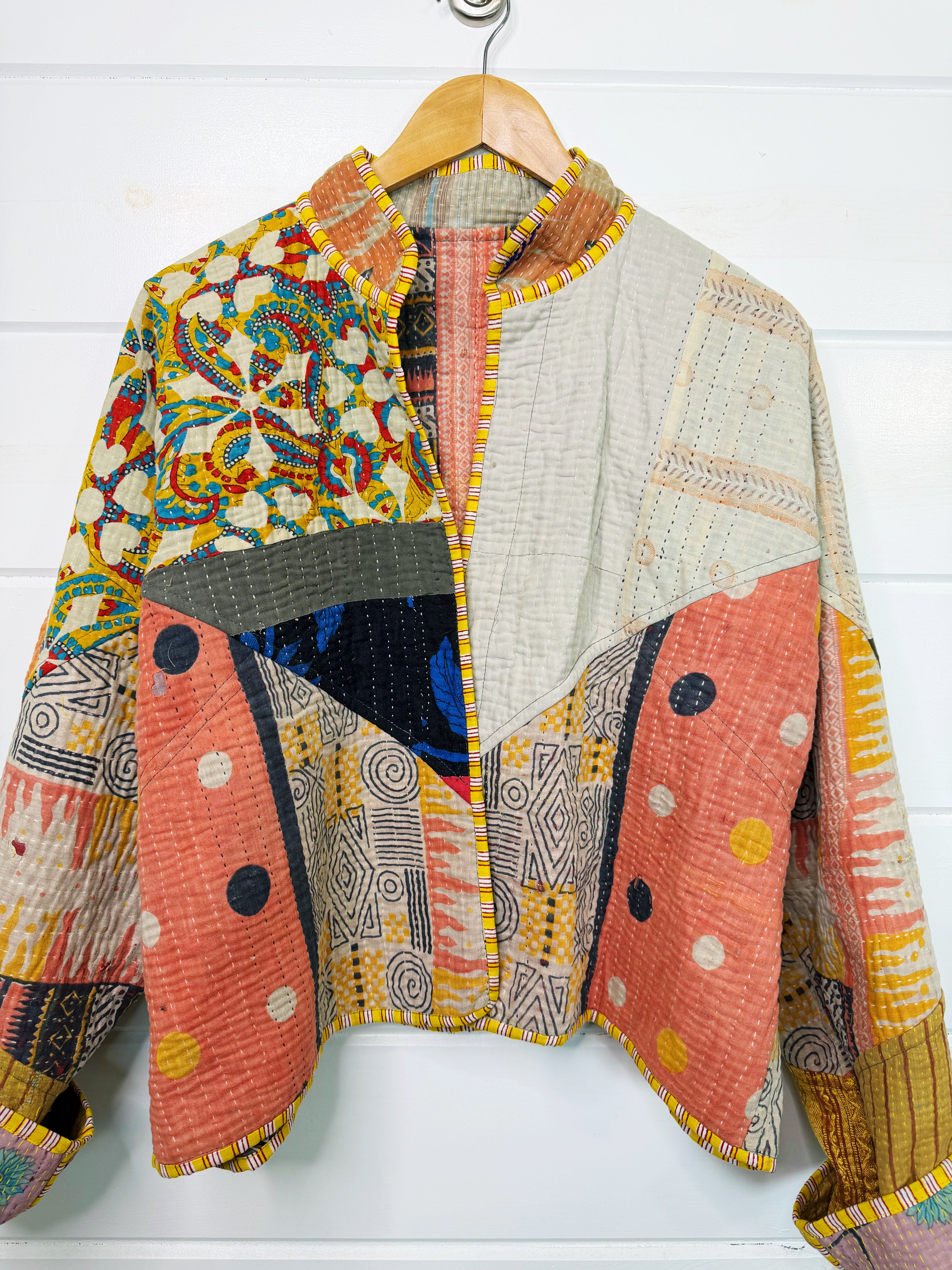 Patchwork Kantha Jacket – Quilted Reversible Blanket Coat
