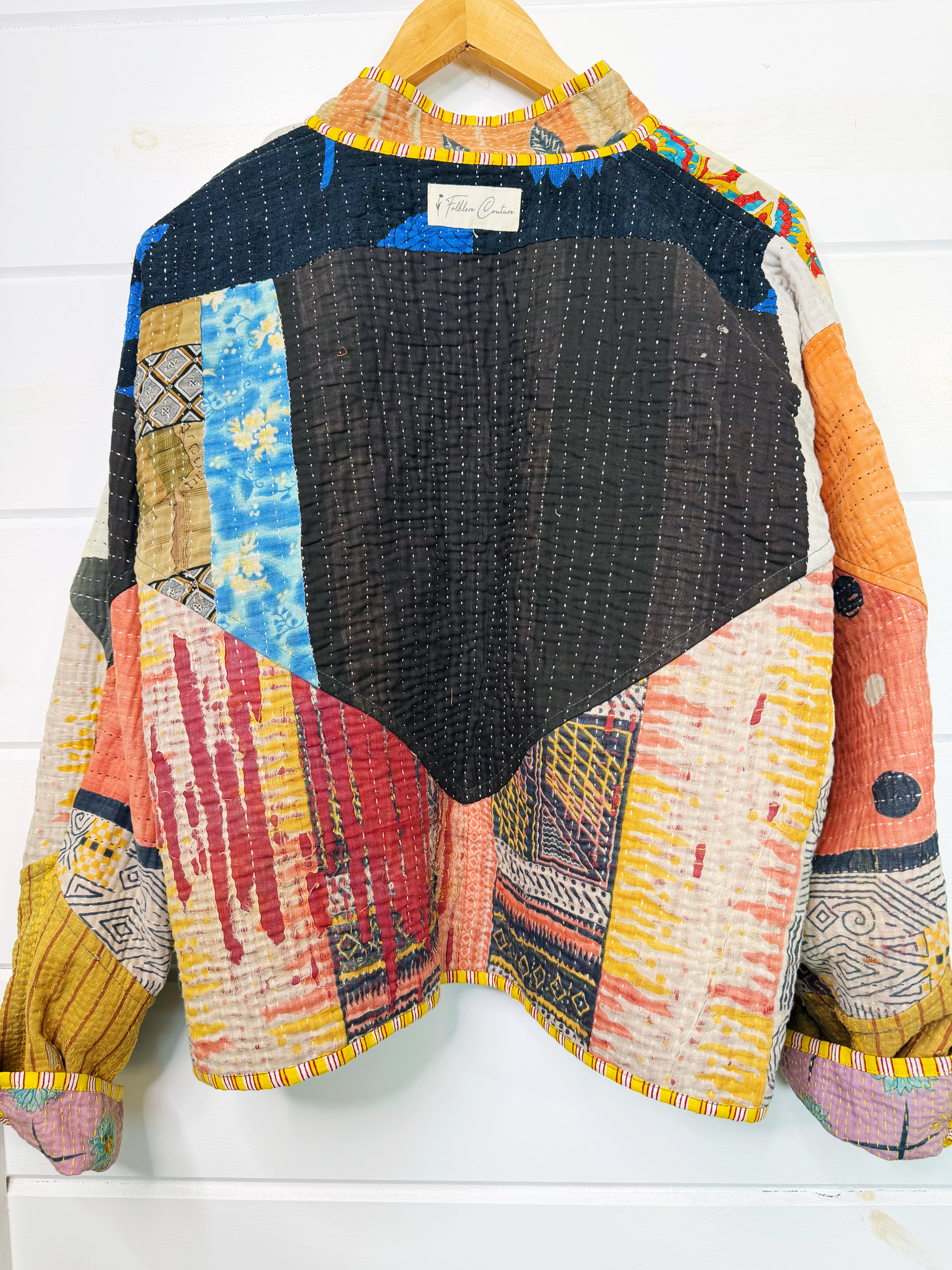 Patchwork Kantha Jacket – Quilted Reversible Blanket Coat