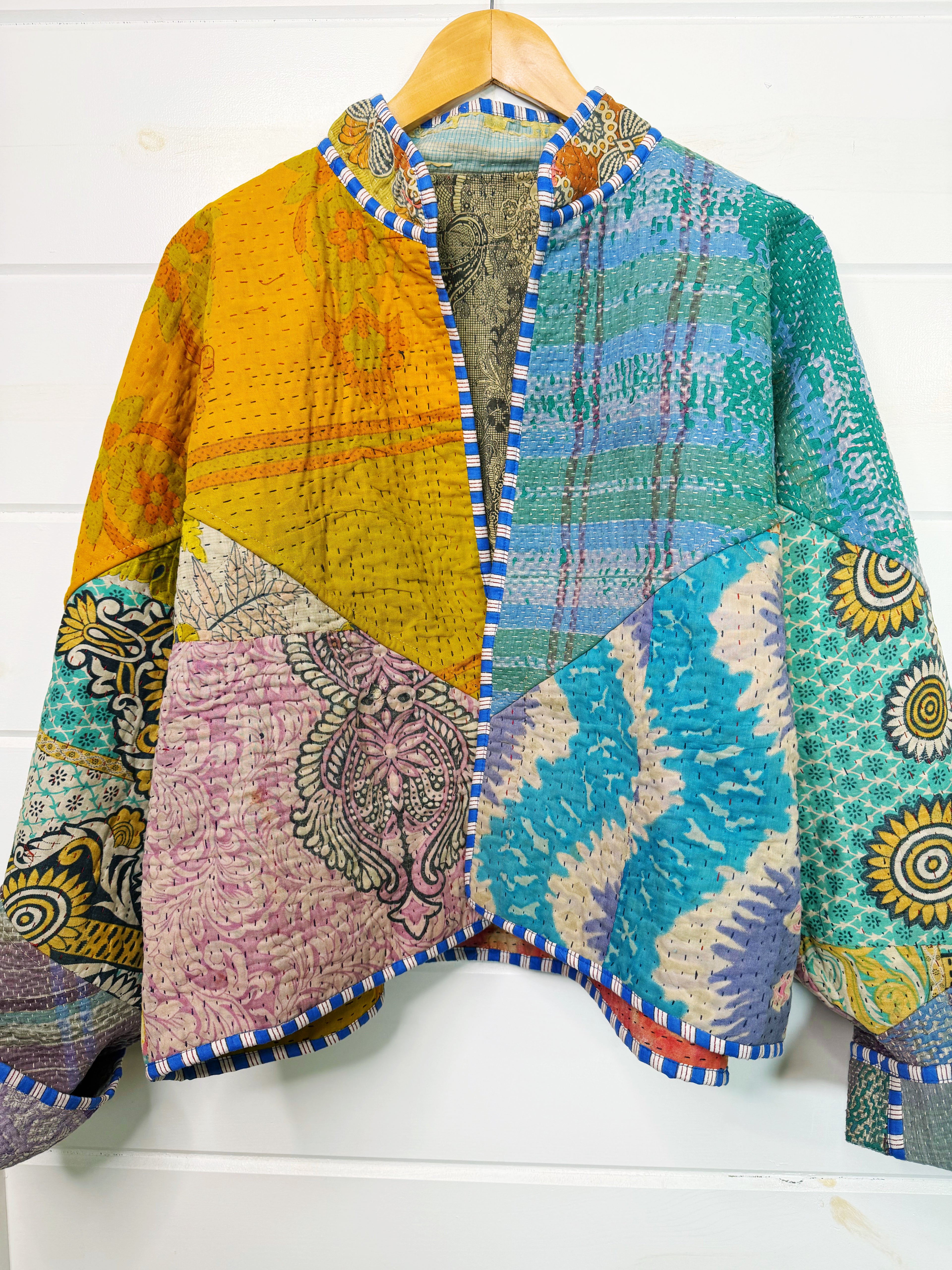 Patchwork Kantha Jacket – Quilted Reversible Blanket Coat