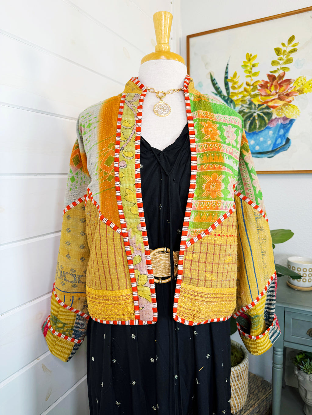 Patchwork Kantha Jacket – Quilted Reversible Blanket Coat