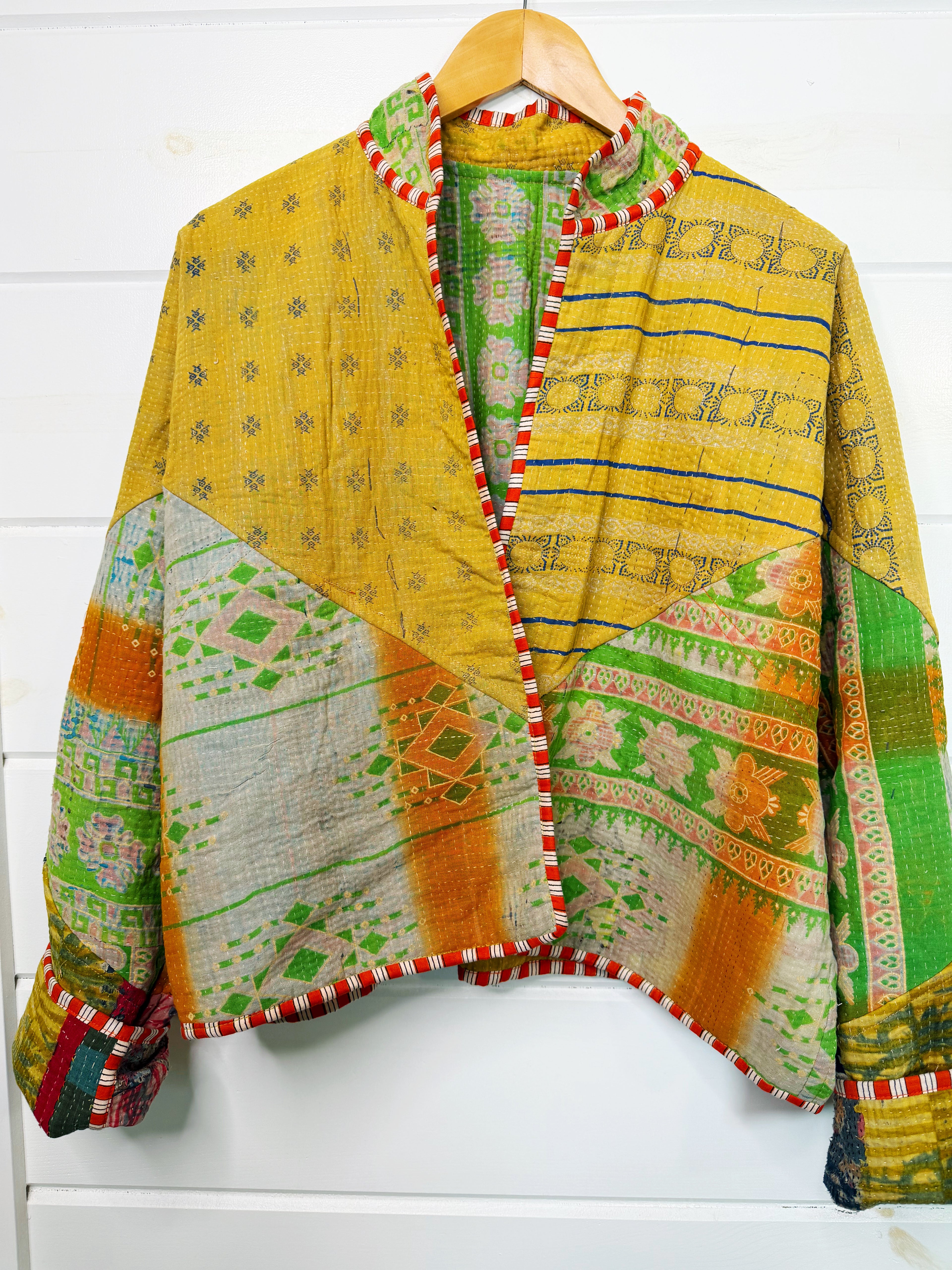 Patchwork Kantha Jacket – Quilted Reversible Blanket Coat