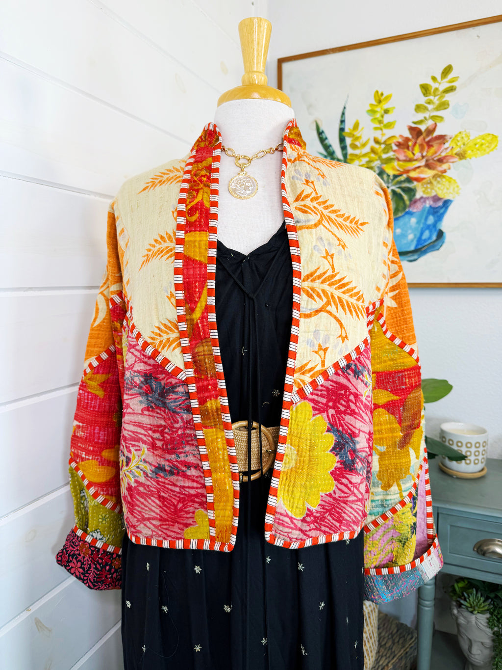 Patchwork Kantha Jacket – Quilted Reversible Blanket Coat
