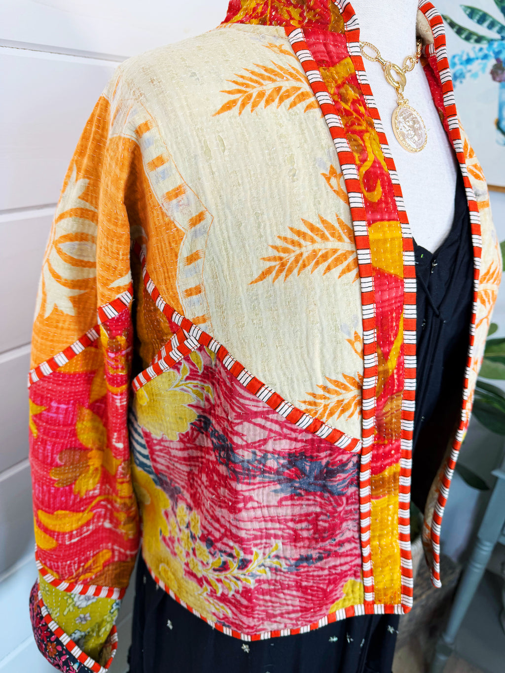 Patchwork Kantha Jacket – Quilted Reversible Blanket Coat