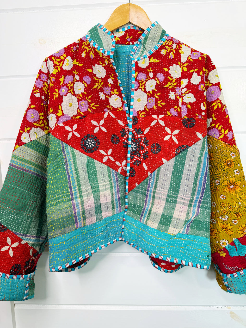 Patchwork Kantha Jacket – Quilted Reversible Blanket Coat