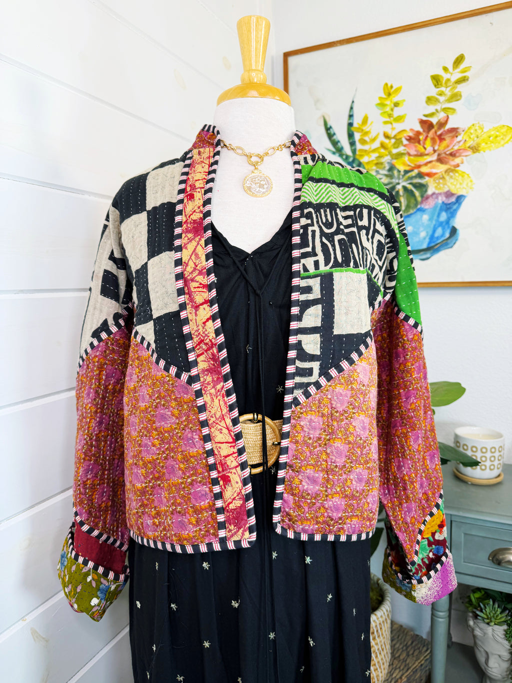 Patchwork Kantha Jacket – Quilted Reversible Blanket Coat
