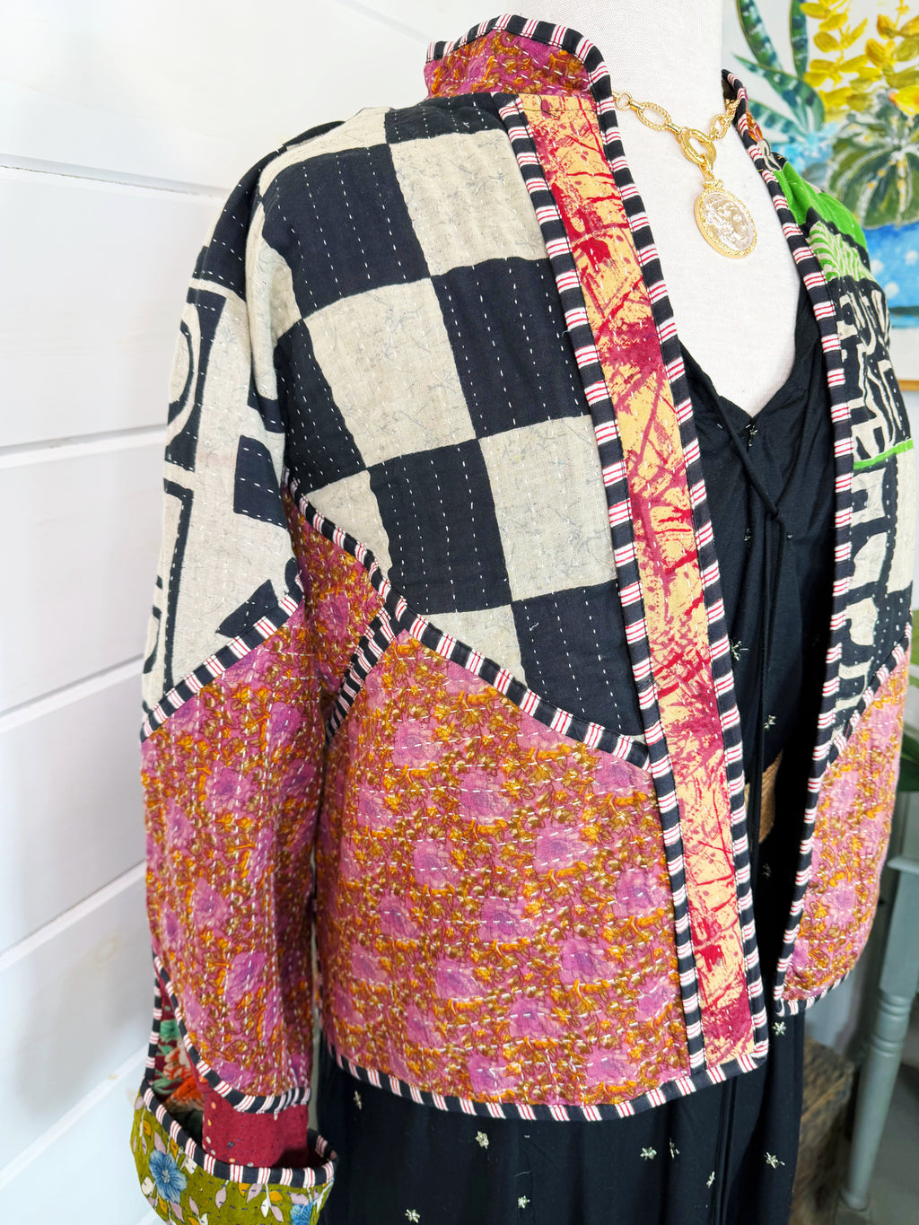 Patchwork Kantha Jacket – Quilted Reversible Blanket Coat