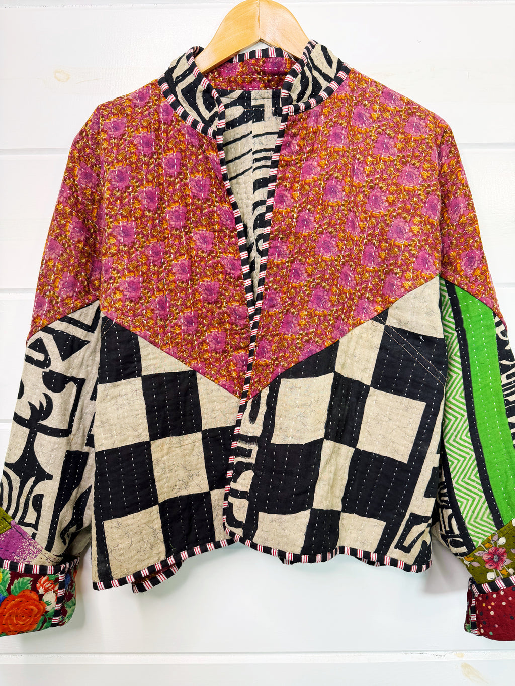 Patchwork Kantha Jacket – Quilted Reversible Blanket Coat