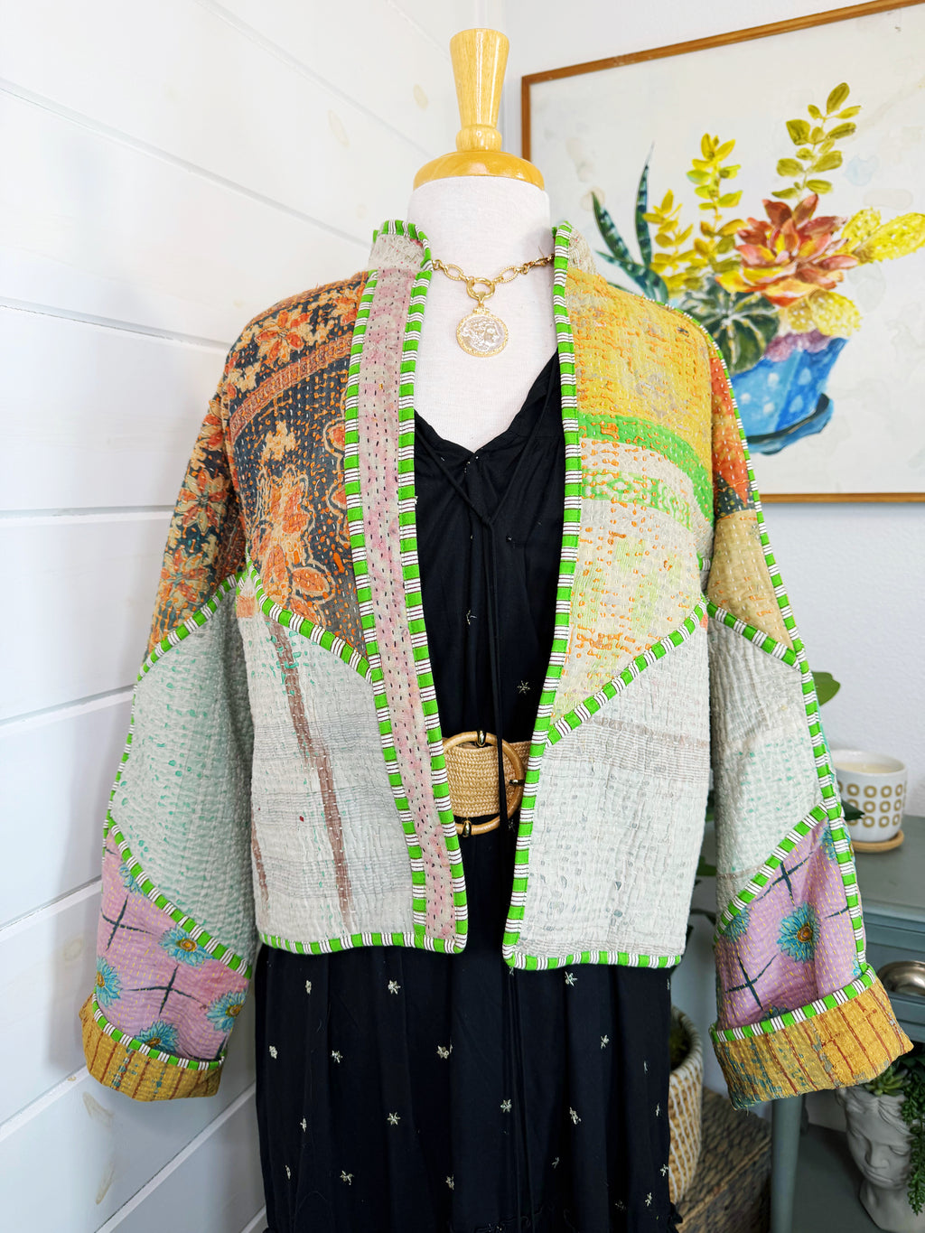 Patchwork Kantha Jacket – Quilted Reversible Blanket Coat