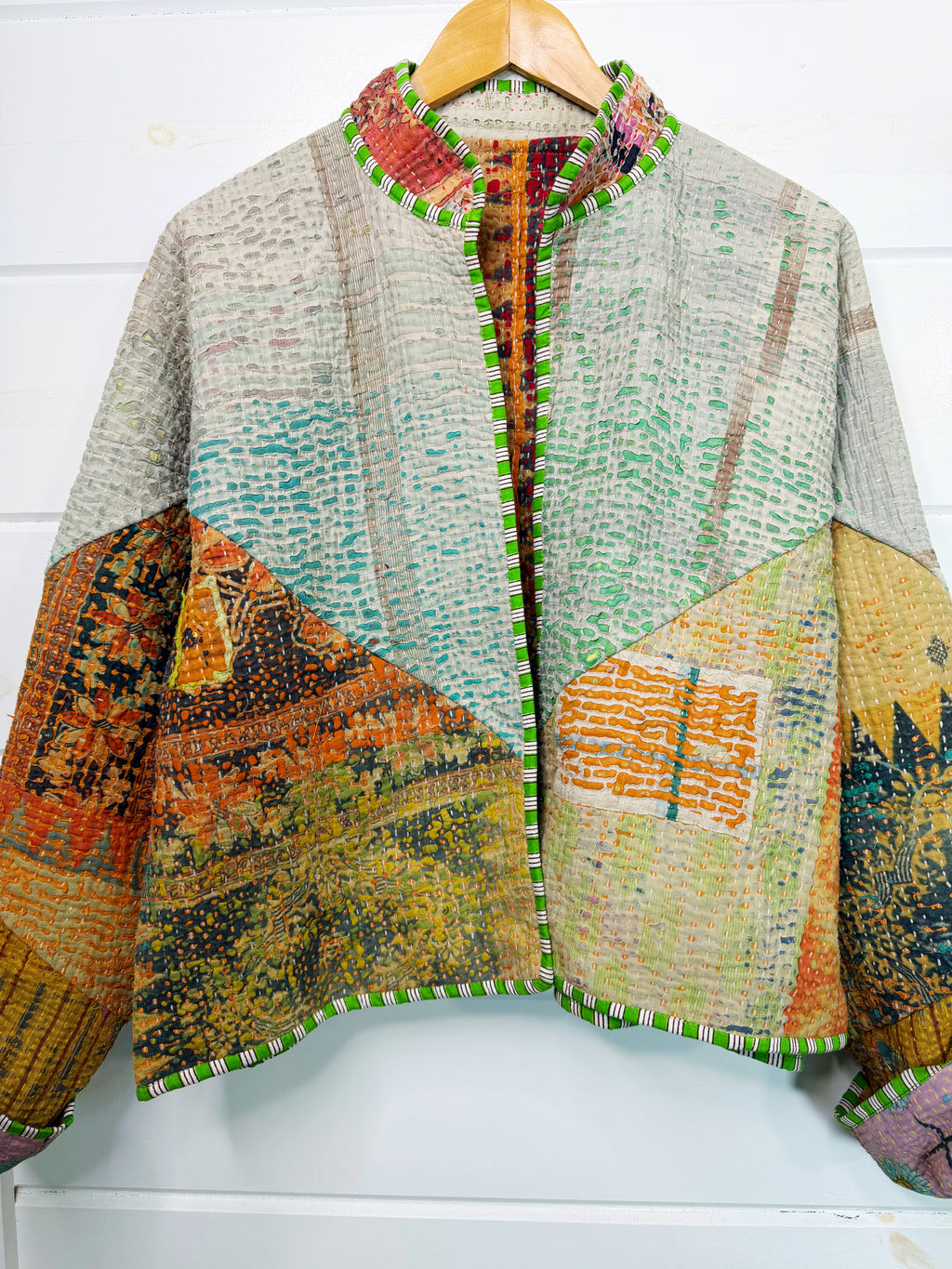 Patchwork Kantha Jacket – Quilted Reversible Blanket Coat