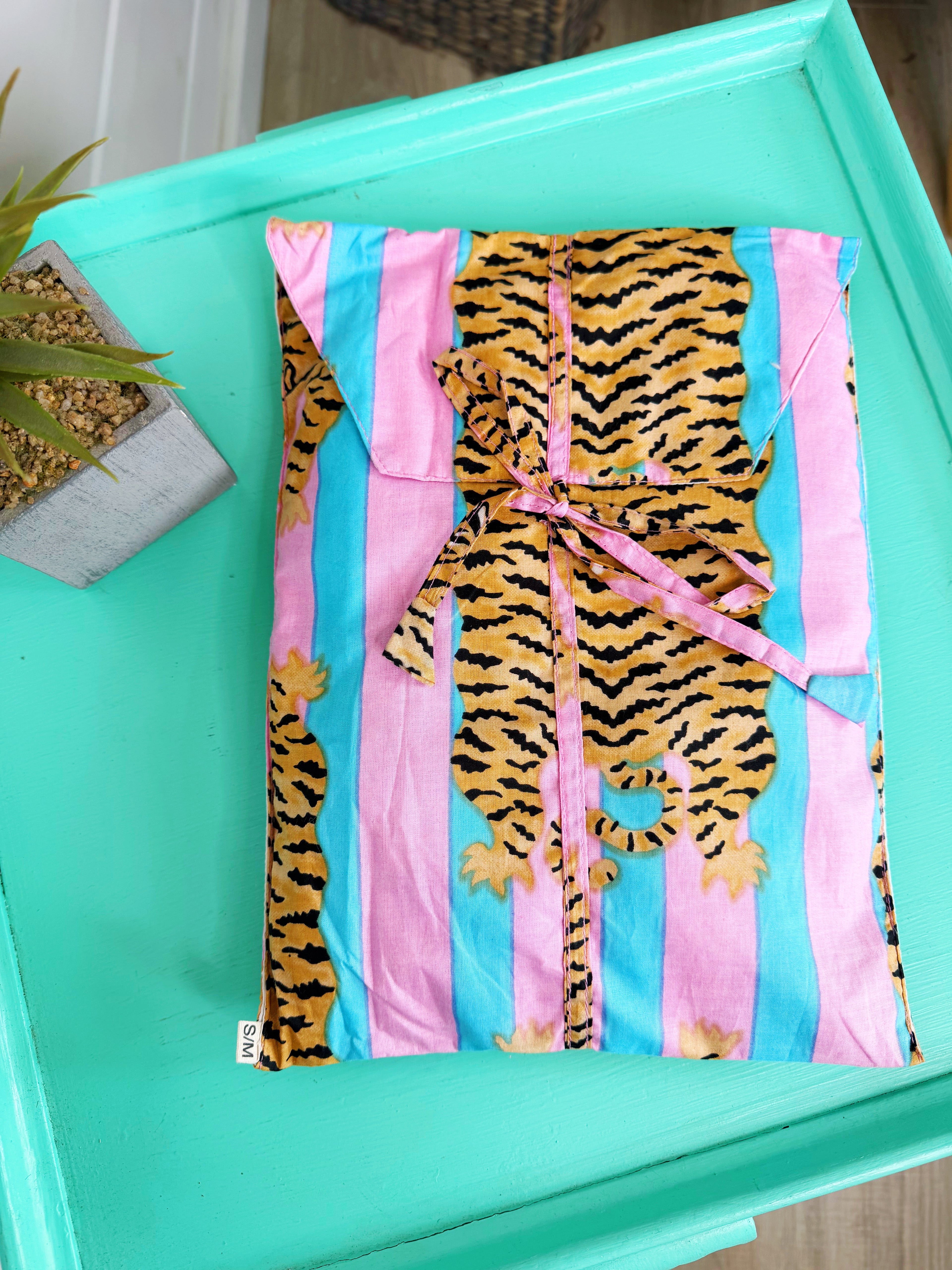 Women's Cotton Pajama Set - Cotton Candy Tiger Print
