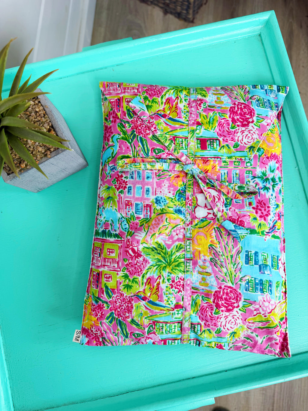 Women's Cotton Pajama Set - Pink Southern Town Print