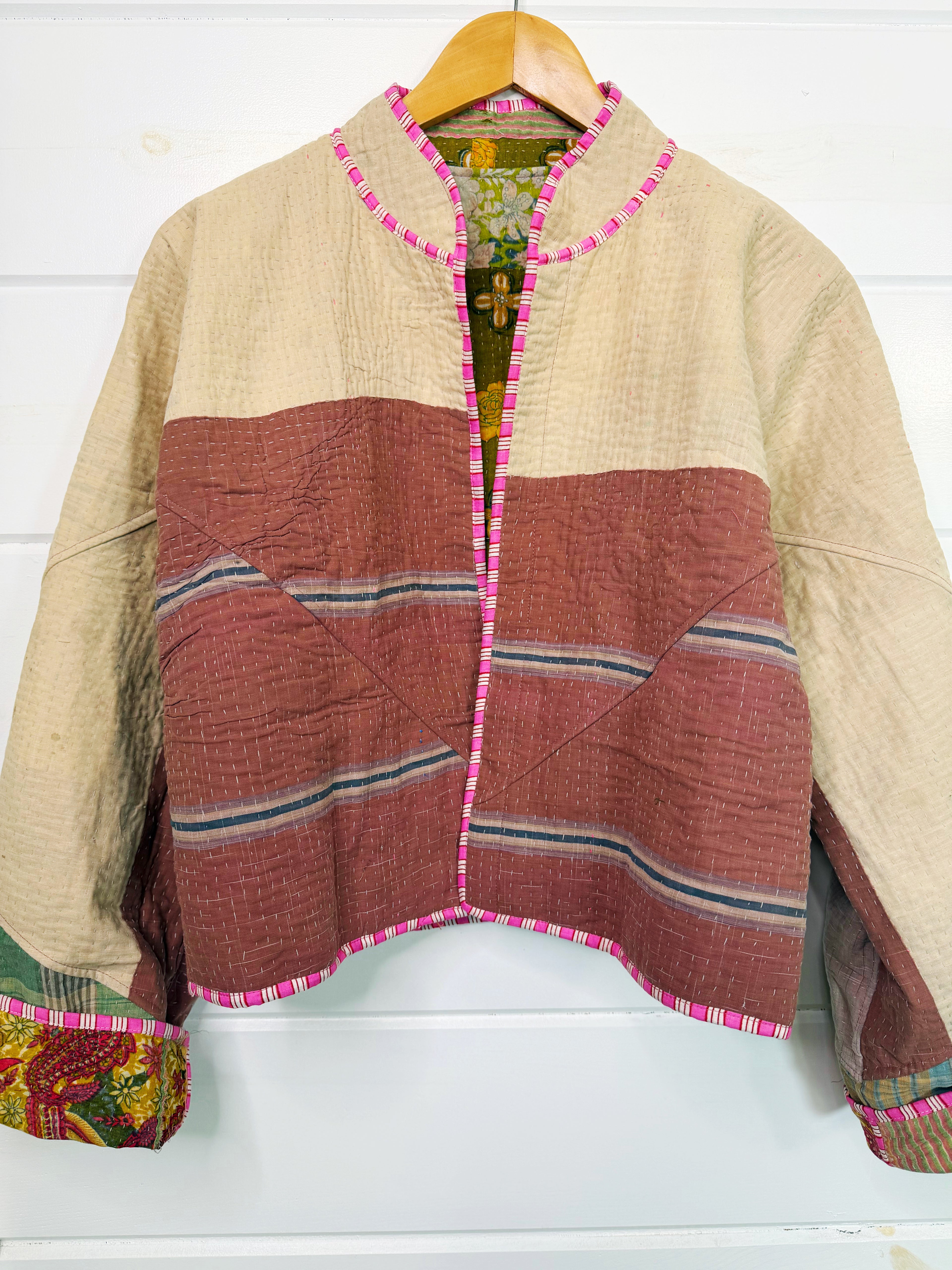 Patchwork Kantha Jacket – Quilted Reversible Blanket Coat