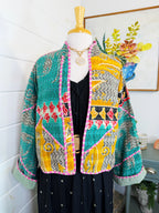 Patchwork Kantha Jacket – Quilted Reversible Blanket Coat