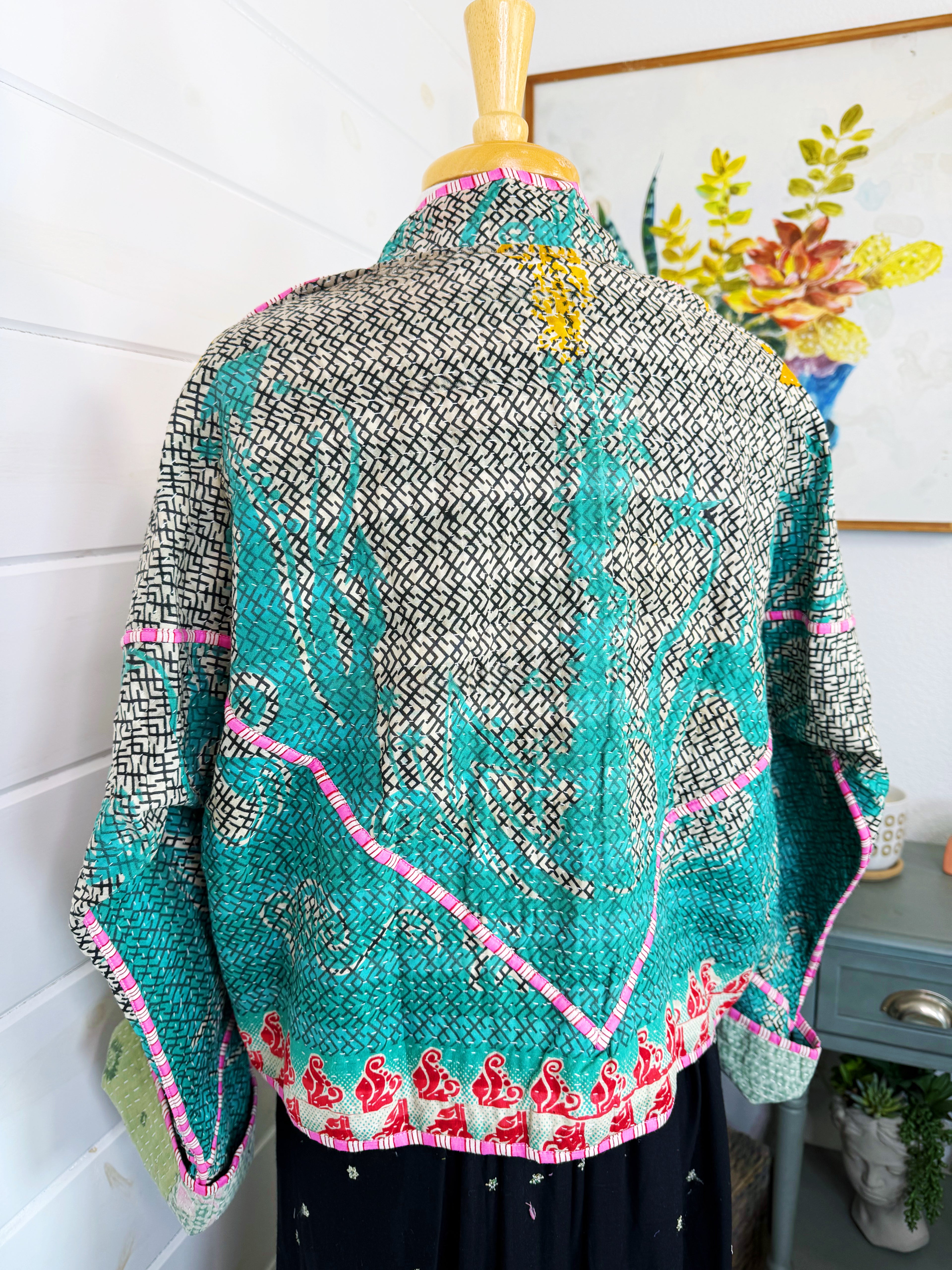 Patchwork Kantha Jacket – Quilted Reversible Blanket Coat