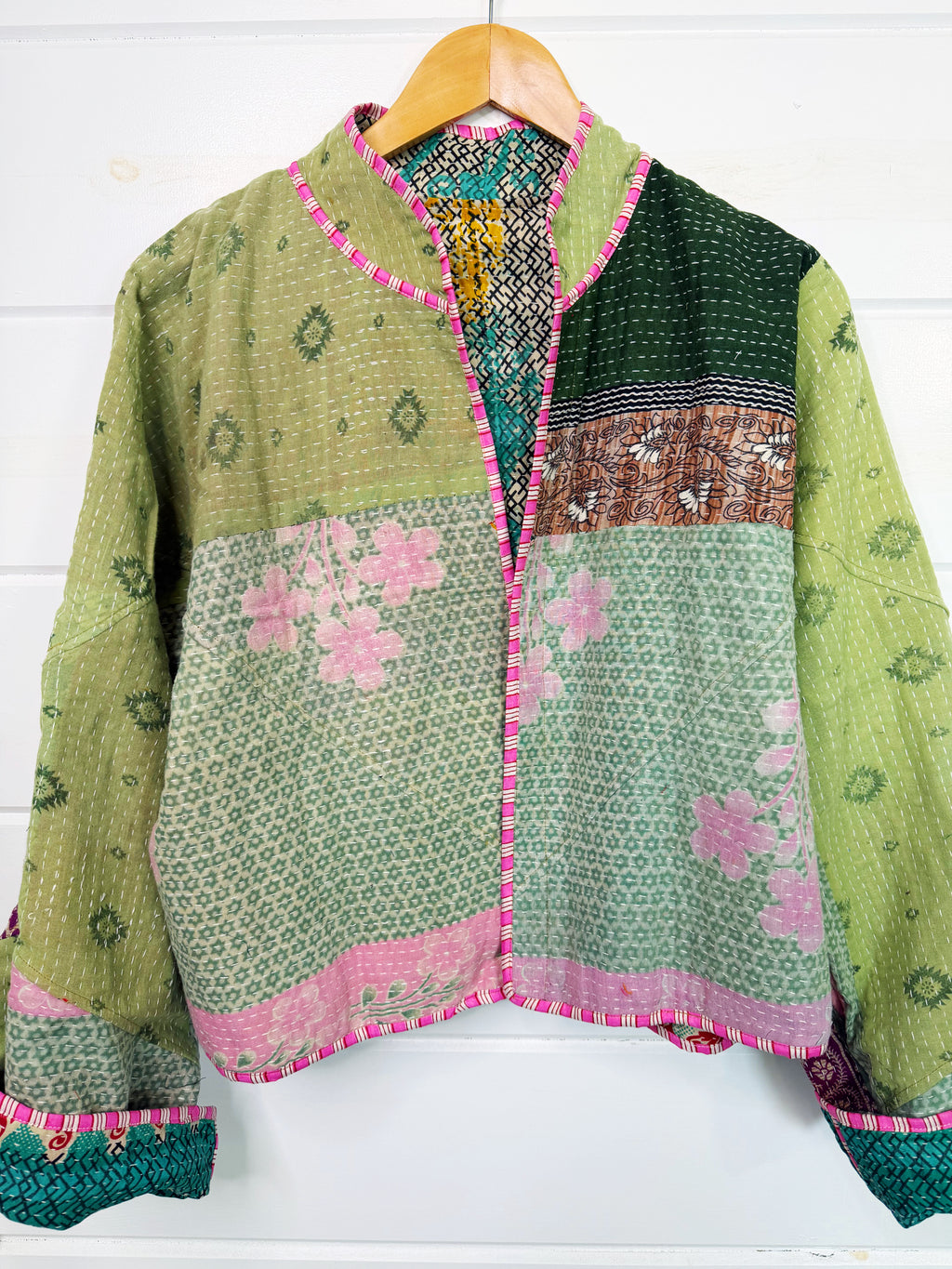 Patchwork Kantha Jacket – Quilted Reversible Blanket Coat