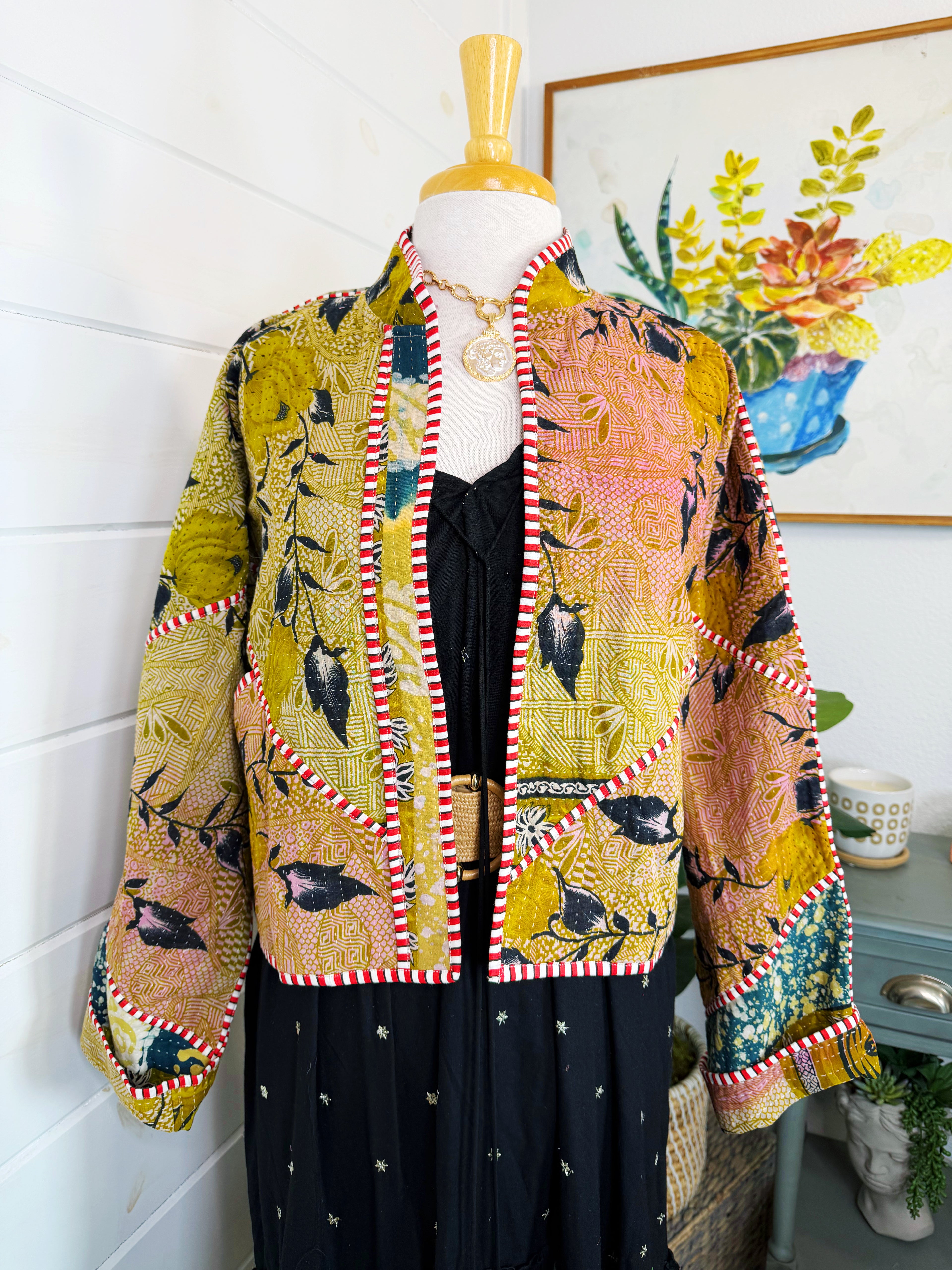 Patchwork Kantha Jacket – Quilted Reversible Blanket Coat