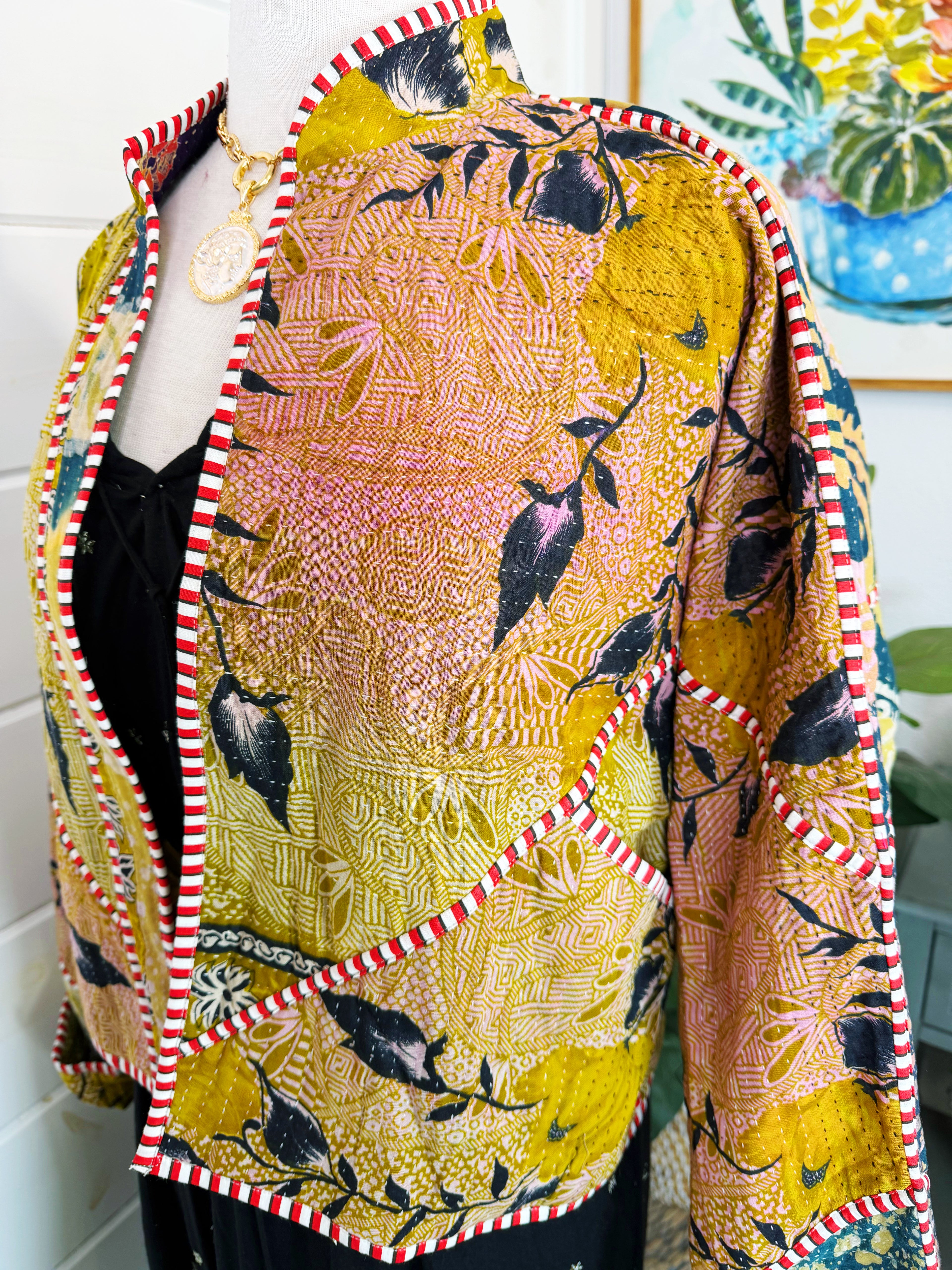 Patchwork Kantha Jacket – Quilted Reversible Blanket Coat