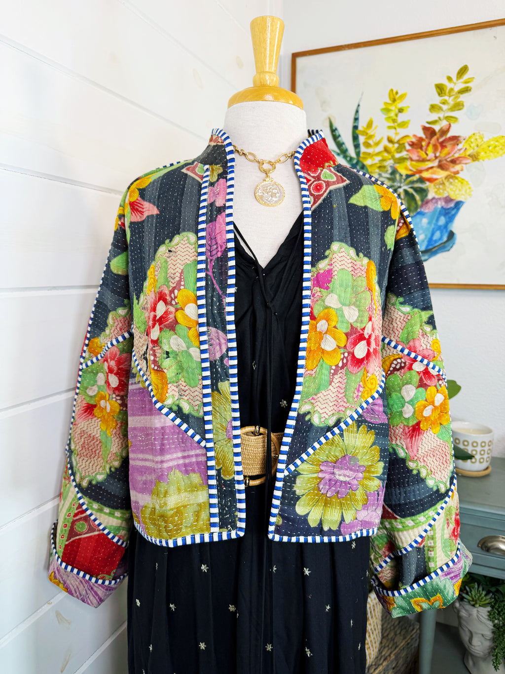 Patchwork Kantha Jacket – Quilted Reversible Blanket Coat